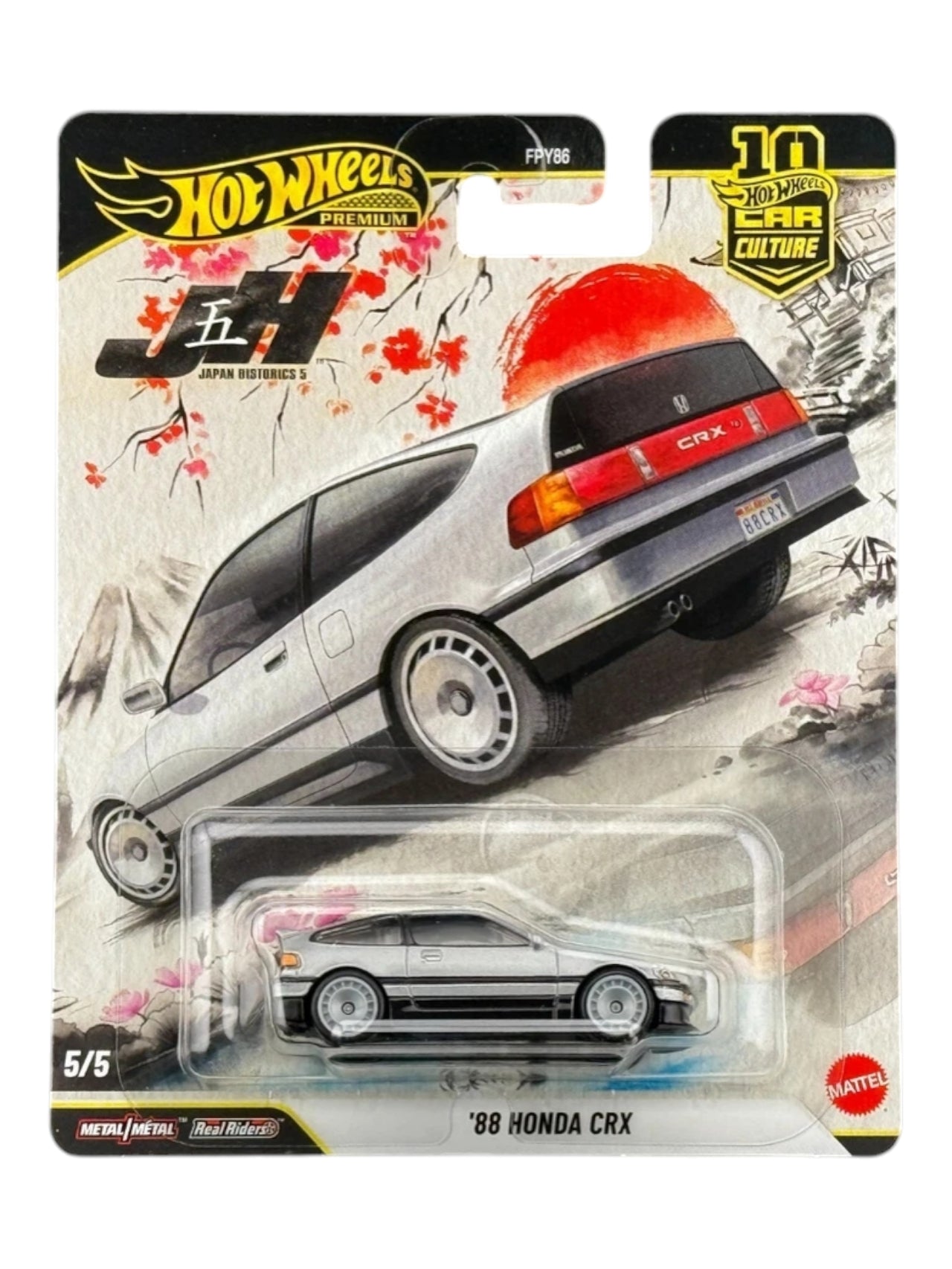 Hotwheels japan historics 5 '88 honda crx imported premium 1:64 Scale