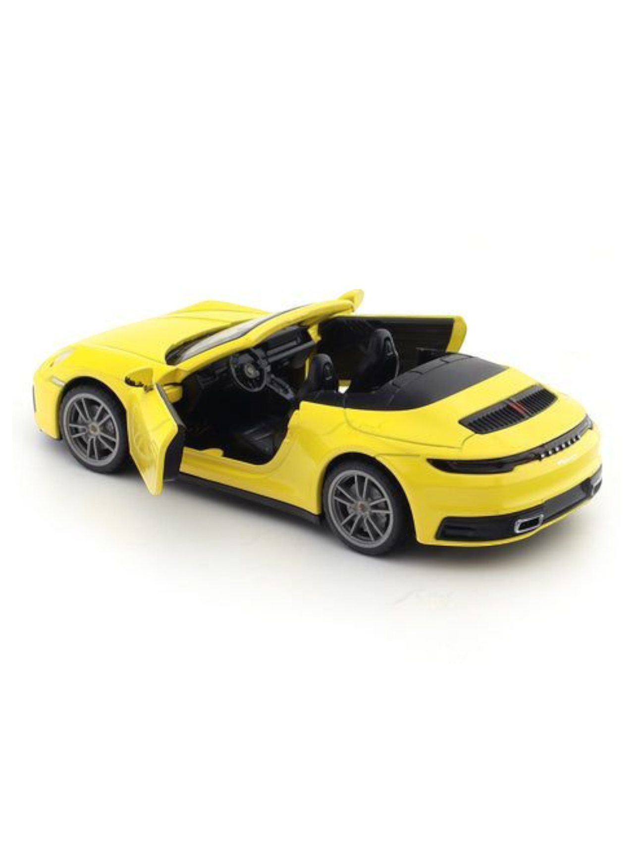 Porsche 911 Carrera Cabriolet Yellow 1:32 MSZ licensed pullback diecast Scale Model car