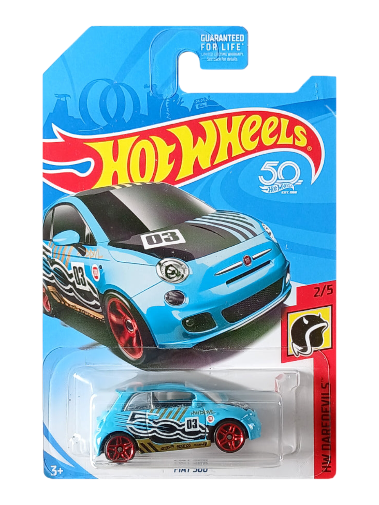 Hotwheels Fiat 500 Imported Mainline 1:64 Scale FRR84-D7C3