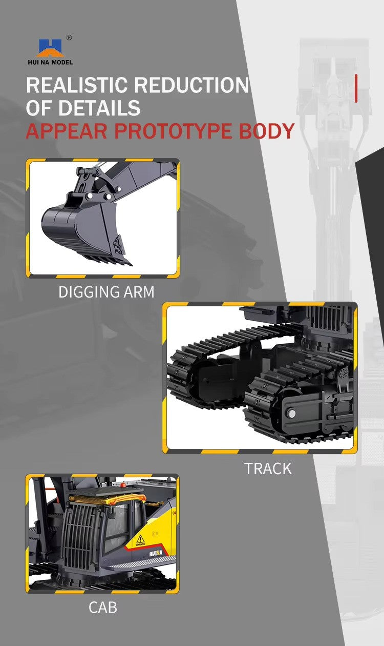 Hui Na Toys Code 1592 RC Remote Control Truck Professional Model With 28 Functions The Cab Can Rotate 680° , 25m Long Range Control 2.4GH Frequency 1:14 Scale