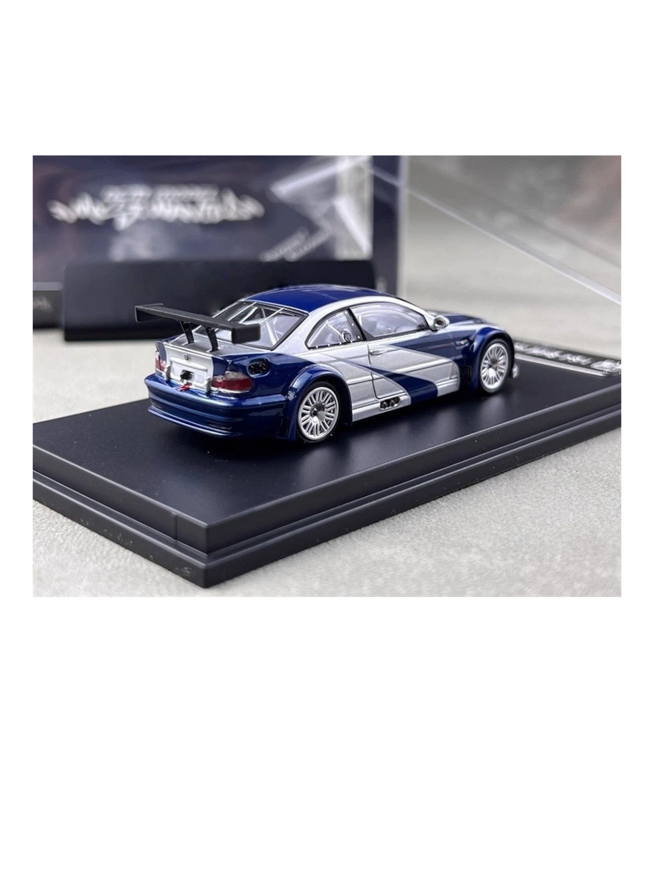 DCM Model Need For Speed Most Wanted (NFS) BMW E46 M3 GTR 1:64 Scale Premium Diecast (With Acrylic Case)