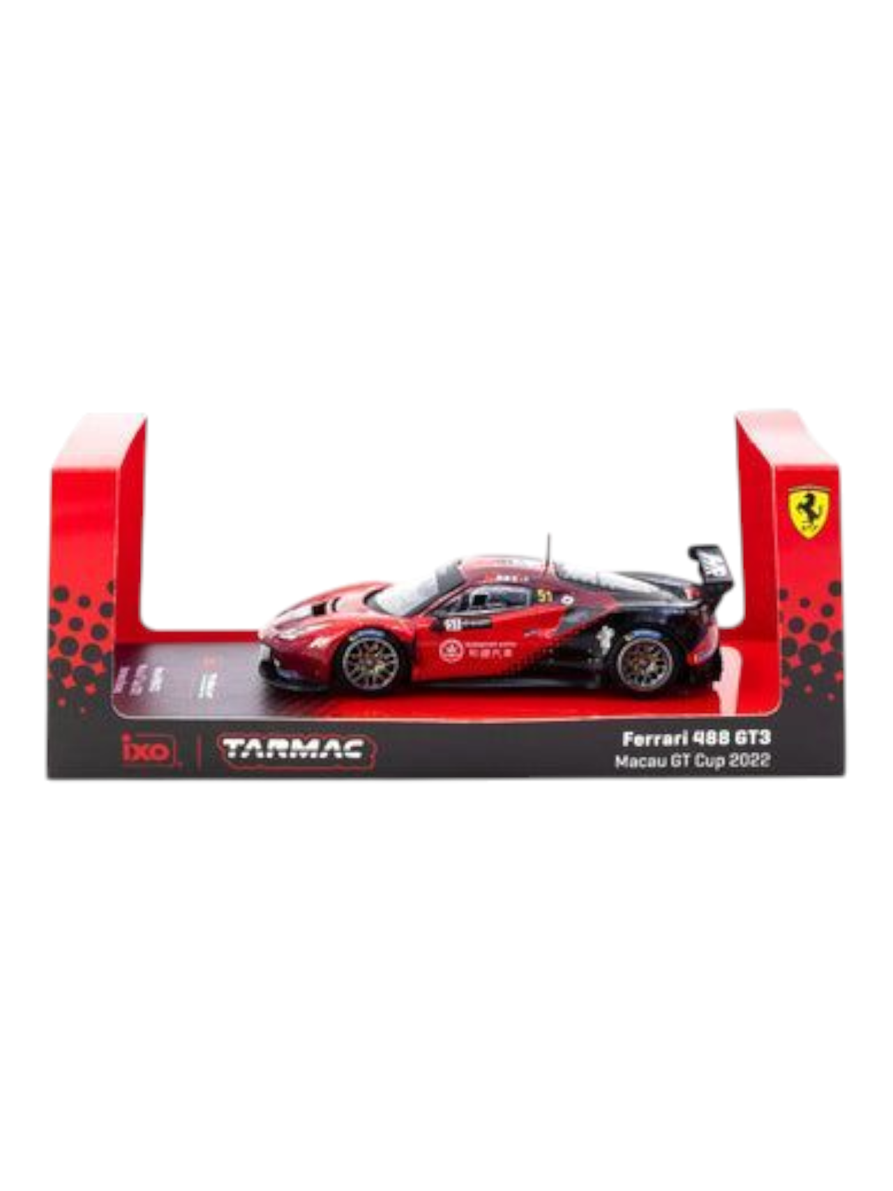 Tarmac Works Ferrari 488 GT3 Macau GT Cup 2022 Harmony Racing Chen Weian 1:64 Scale (With Acrylic Case)