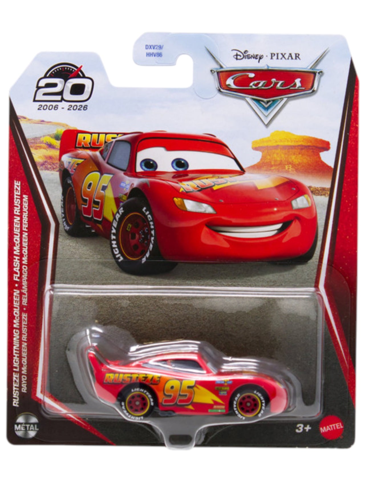 Disney Pixar Cars Rusteze Lightning McQueen•Flash McQueen Rust-eze #95 Die-Cast Metal Car – 20th Anniversary Mattel Collectible