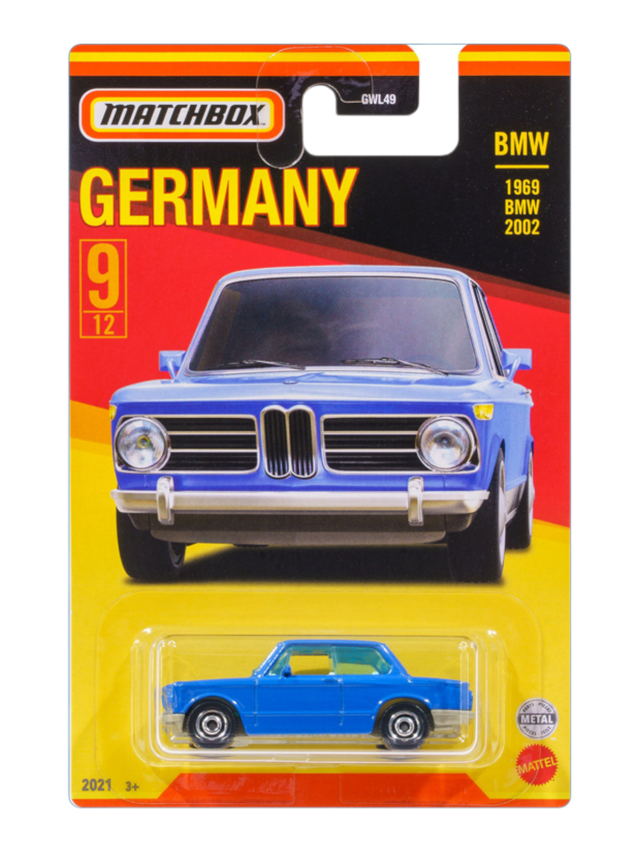 Matchbox Germany 1969 BMW 2002 No 9/12 Imported Mainline 1:64 Scale