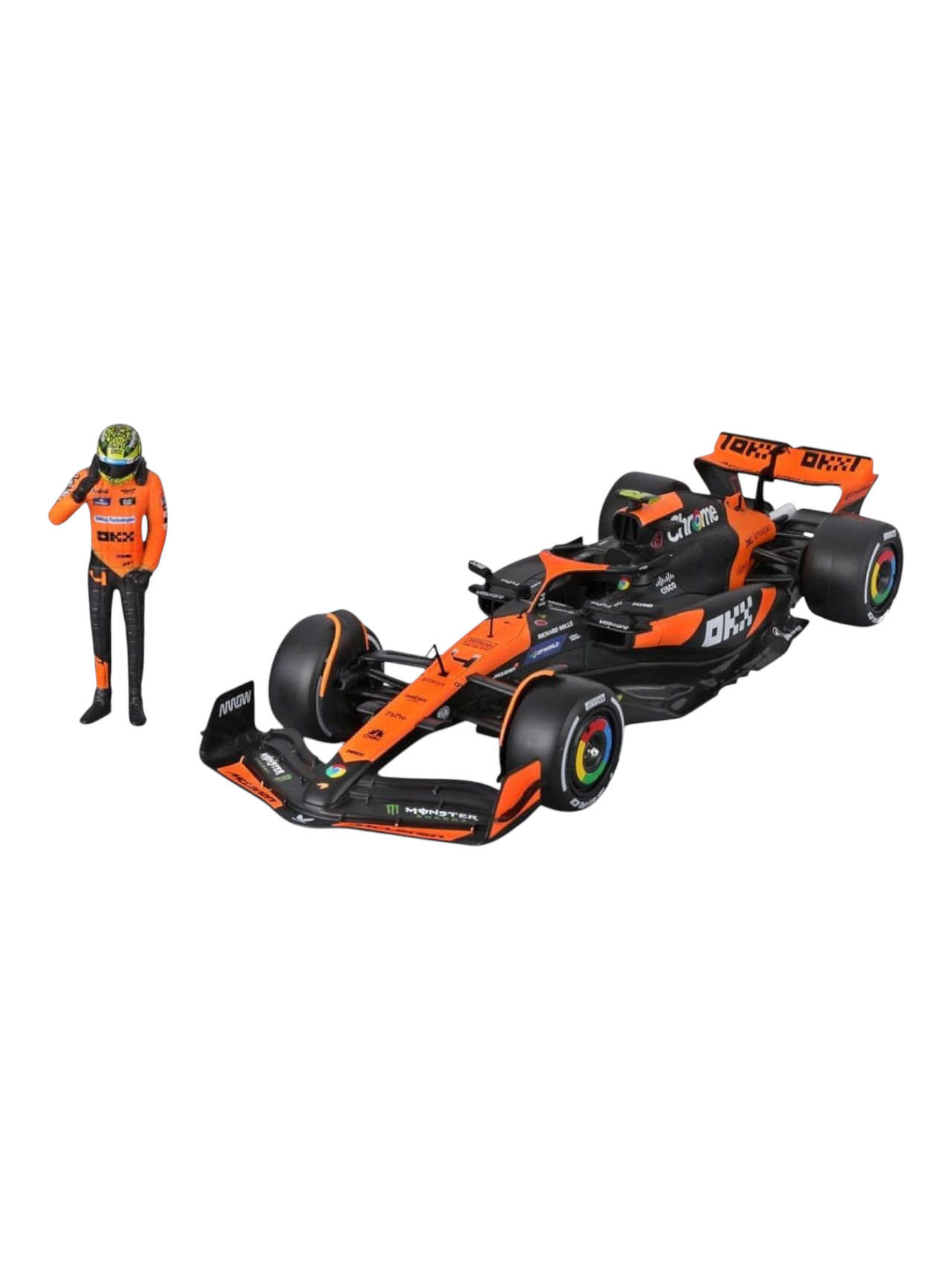 Bburago Formula 1 (F1) Mclaren MCL38 Miami Grand Prix 2024 #4 Lando Norris Diecast 1:24 Scale
