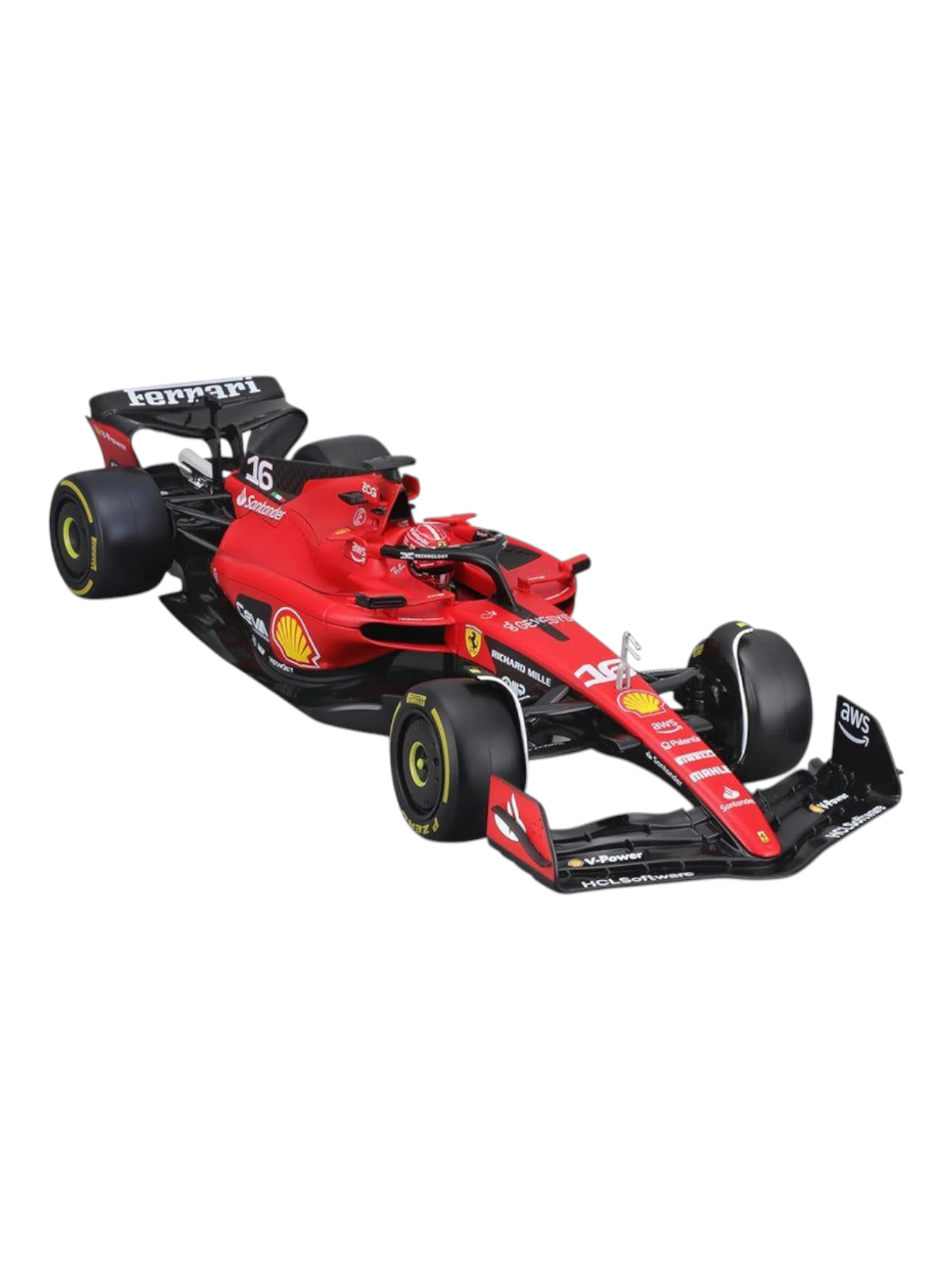 Bburago Formula 1 (F1) Ferrari SF-23 Charles Leclerc 2023 Diecast 1:24 Scale (With Acrylic Case)