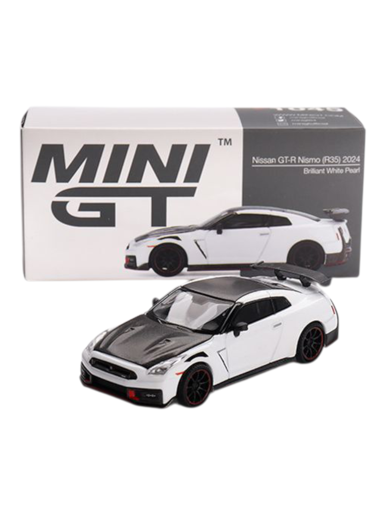 Mini GT Nissan GT-R Nismo R35 2024 (Brilliant White Pearl) Code-1045 1:64 Scale