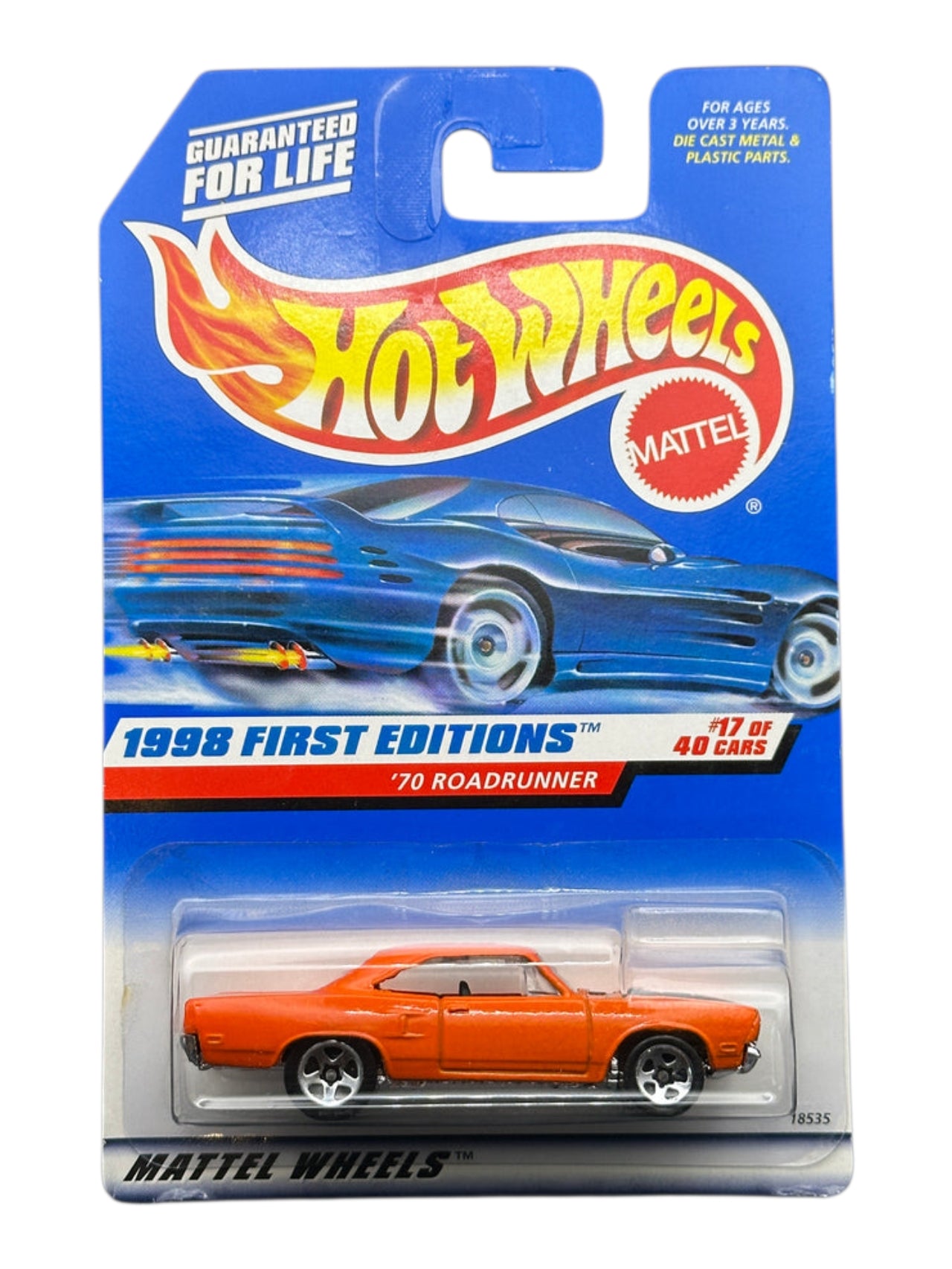 HotWheels Mattel Wheels 1998 First Editions 70 Roadrunner Imported Mainline 1:64 Scale