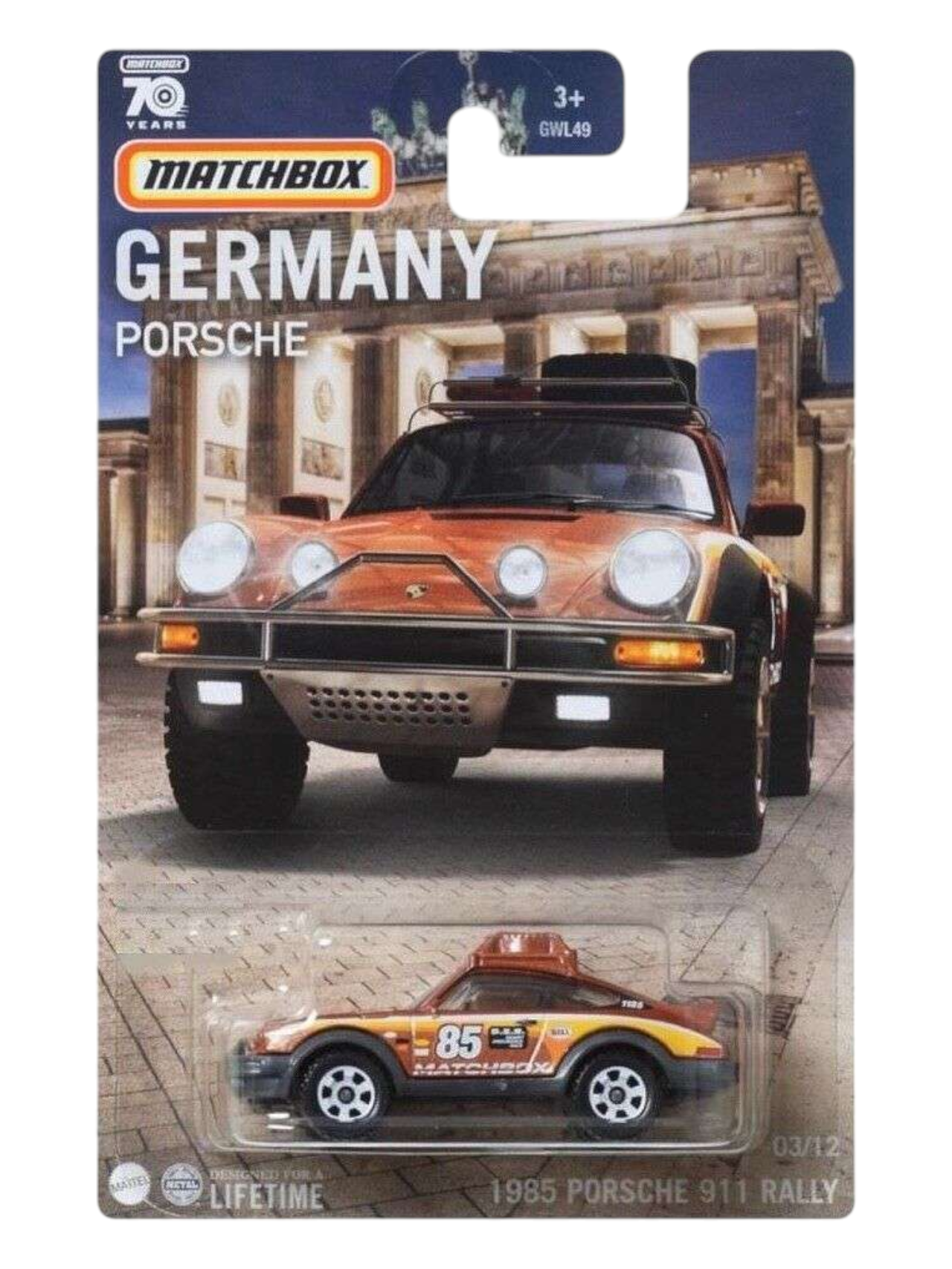 Matchbox Germany 70 Years Anniversary 1985 Porsche 911 Rally 1:64 Scale