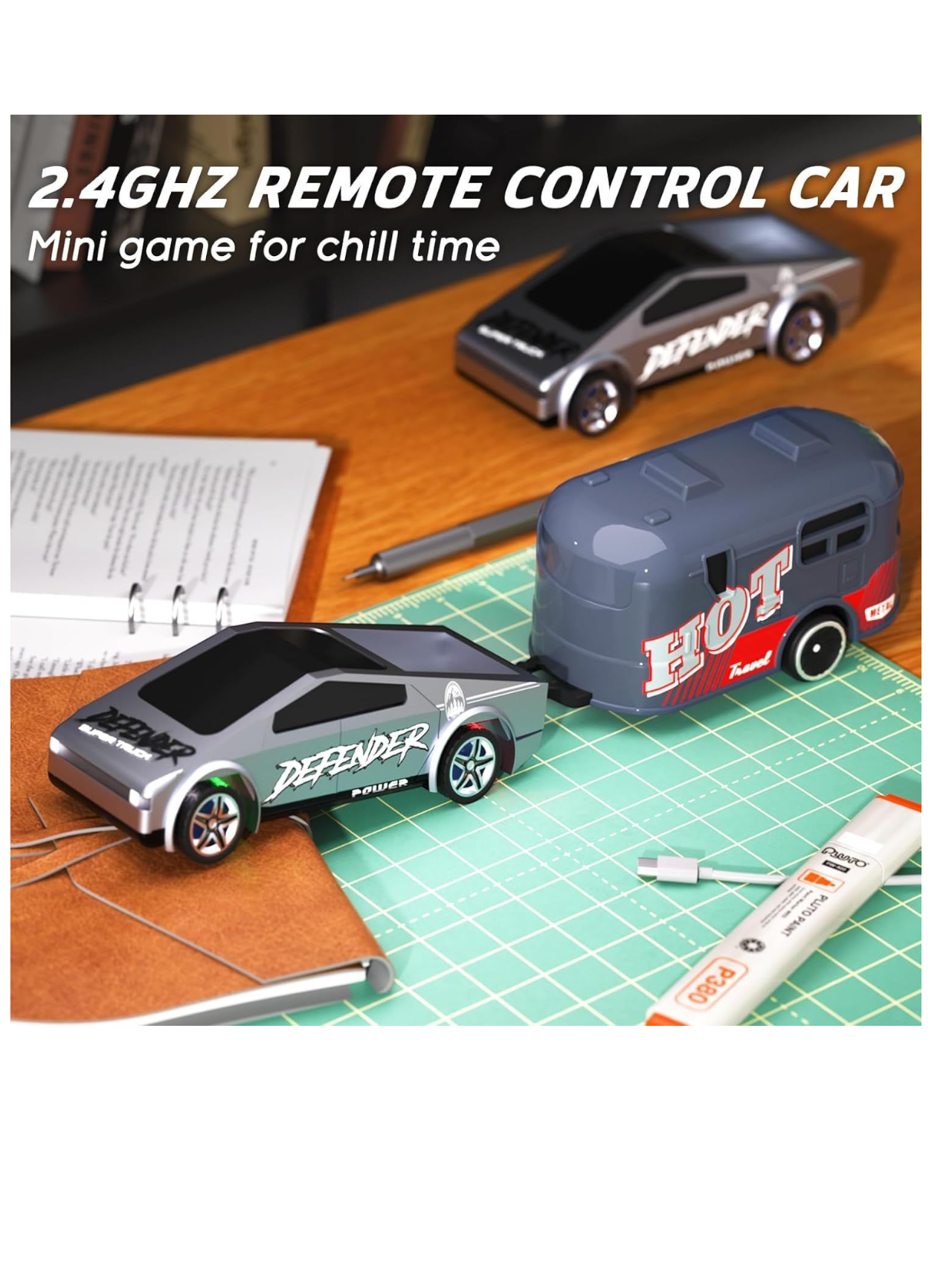 Mini Remote Control Cybertruck Pickup Off-Road Vehicle Speed-Regulating Alloy Model Car 1:64 Scale