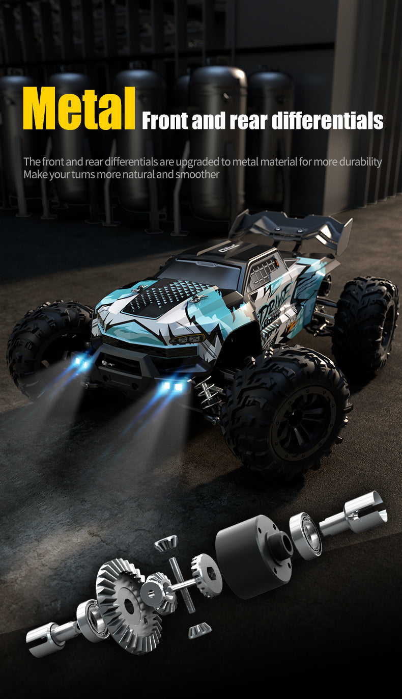 Drive Brushless Motor Pro Metal Gear Transmission Electronic Speed Controller 7.4V LI-ION Battery Imported 1:16 Scale 2.4GHZ Remote Control Car
