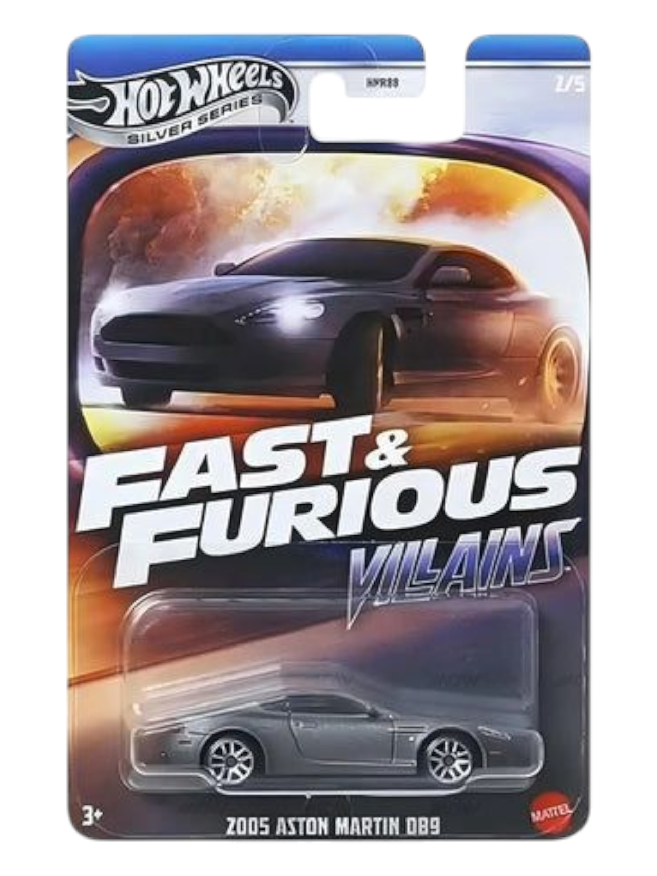HotWheels Fast & Furious Villains Silver Series 2005 Aston Martin DB9 Imported Mainline 1:64 Scale