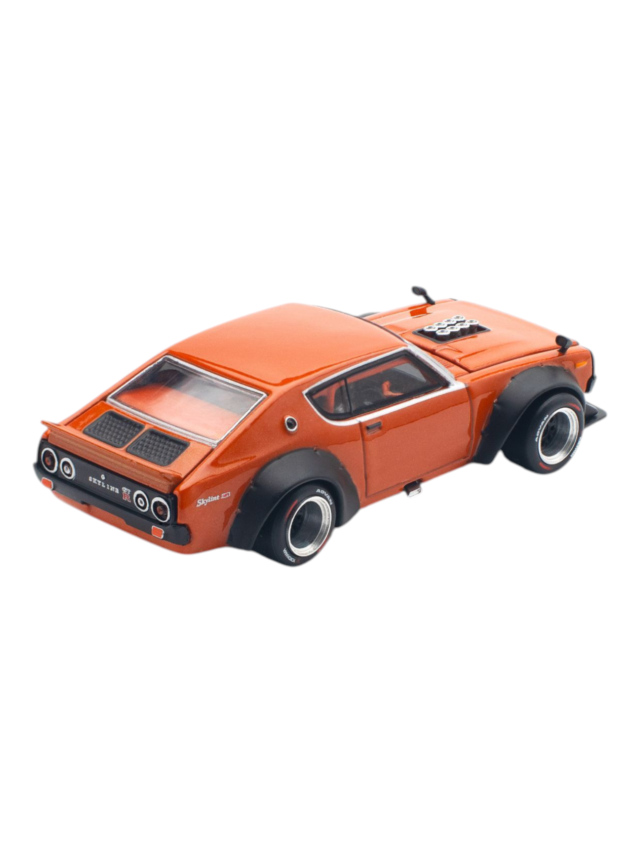 Pop Race Nissan Skyline GTR V8 Drift Kenmeri Orange PR640173 1:64 Scale