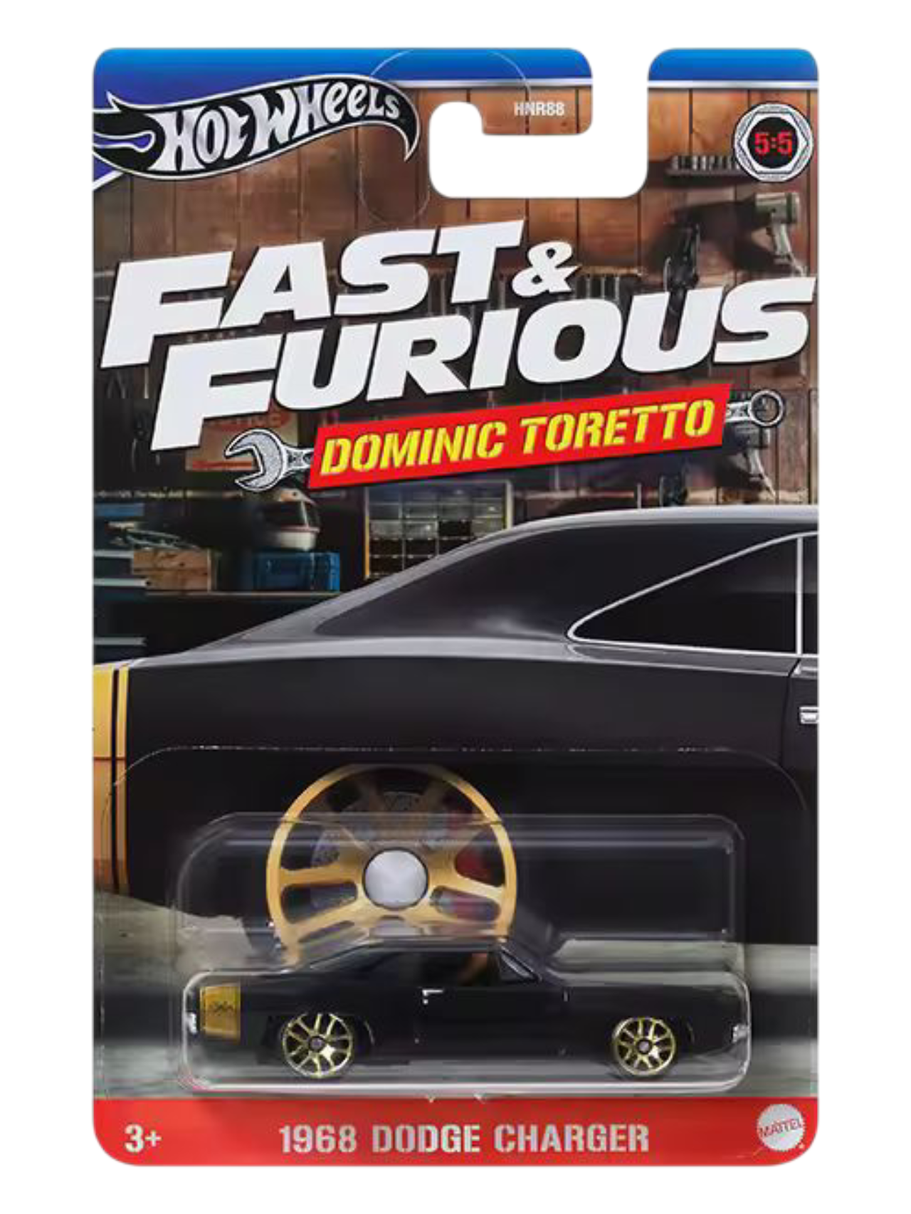 HotWheels Fast and Furious Dominic Toretto 1968 Dodge Charger Imported Mainline Card Art 1:64 Scale