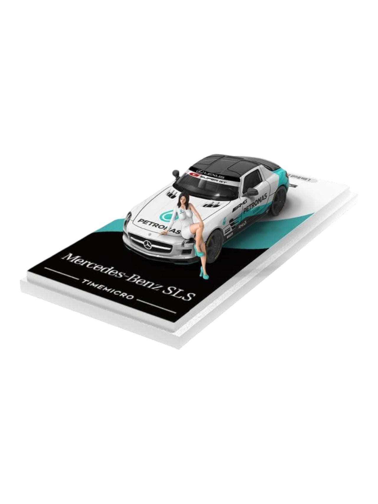 Time Micro Mercedes-Benz SLS 1:64 Scale (With Acrylic Case and Action Figure)