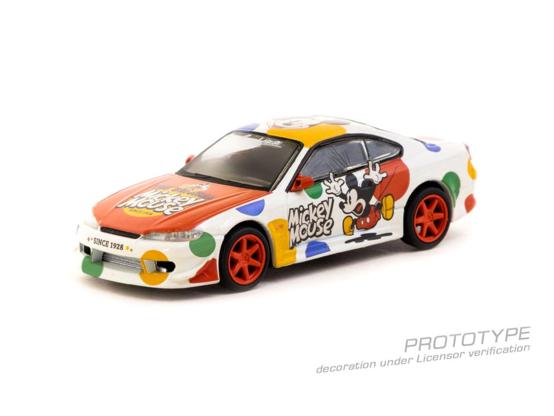 Tarmac Works VERTEX Silvia (S14) Disney Minnie Mouse / Mickey Mouse 1:64 Scale Diecast Model