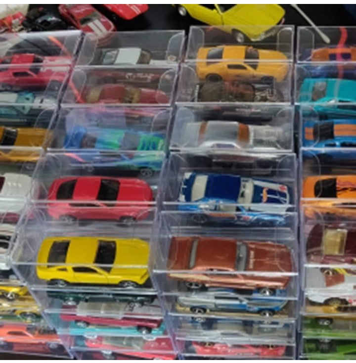 Toy Car Display Boxes 1:64 Scale Toy Car Storage Organizer Case, Clear Model Car Display Case Dustproof , Model Car Exhibition Box Accessories(#1)