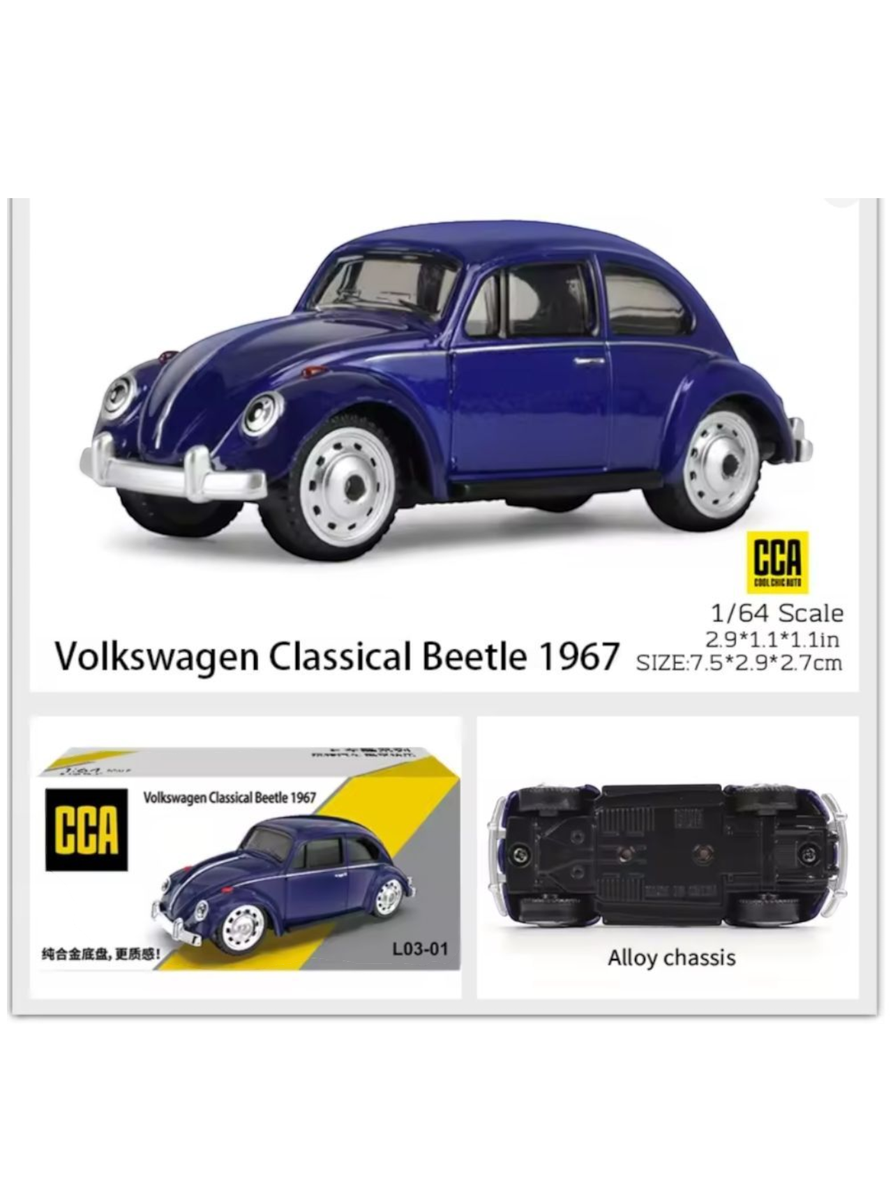 CCA Volkswagen Classical Beetle 1967 1:54 Scale
