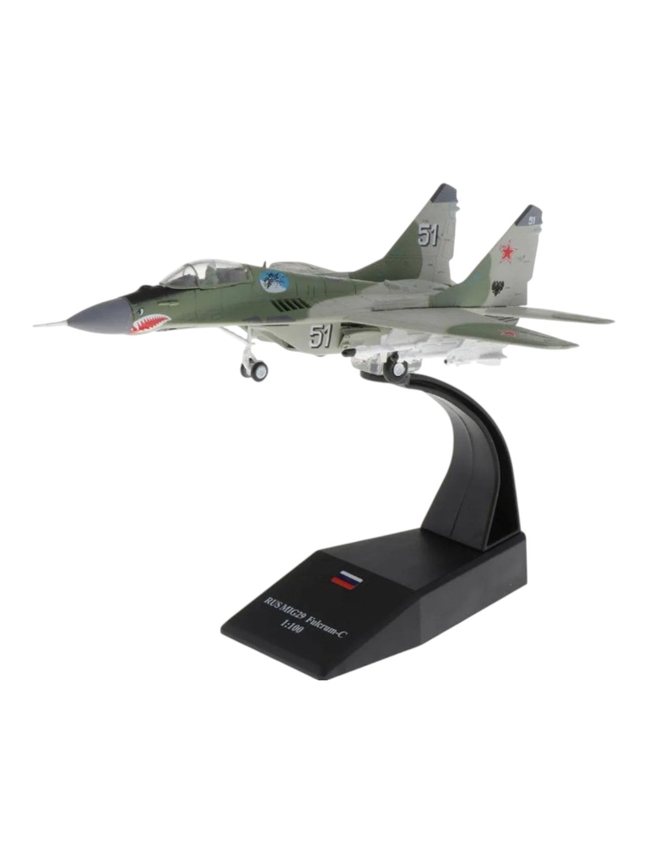 Russian MIG-29 Fulcrum C 1:100 Scale Diecast Military Aircraft Model | Fighter Jet Collectible code 2001