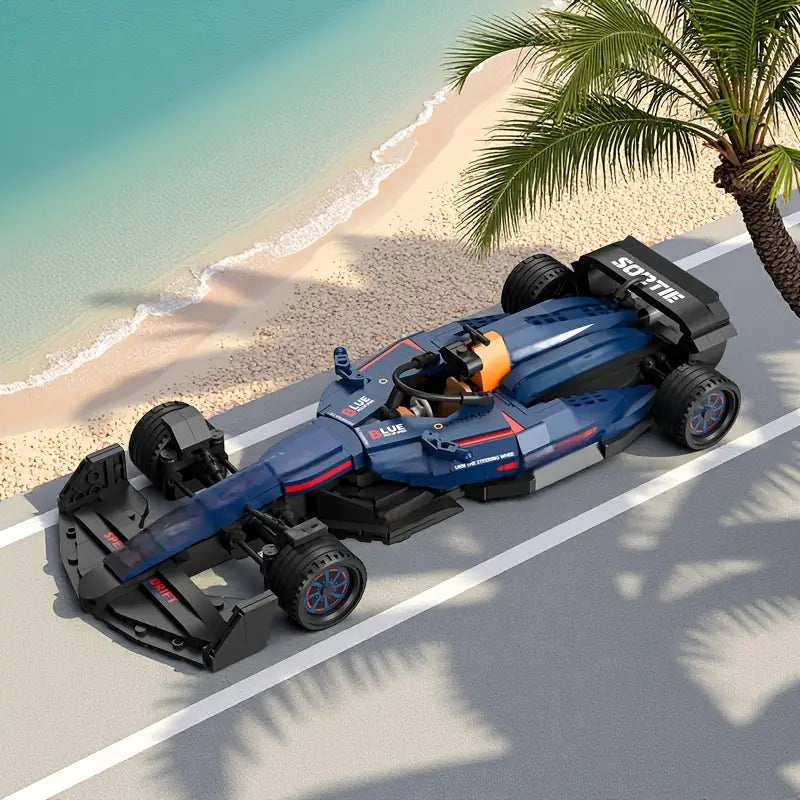 Yes Brick Blue Car (No.2230) 962 PCS. Mini Speed Drift.