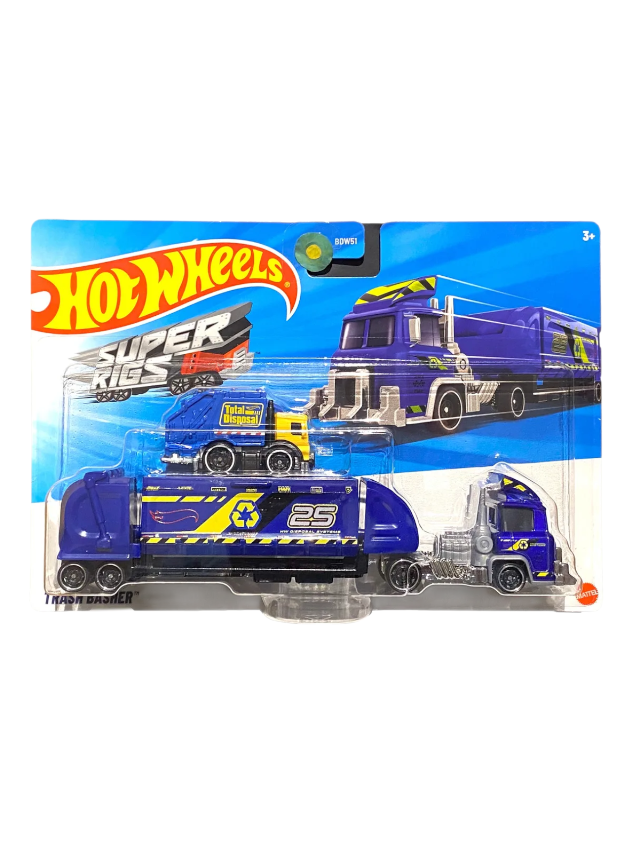 Hotwheels super rigs trash basher Imported 1:64 Scale