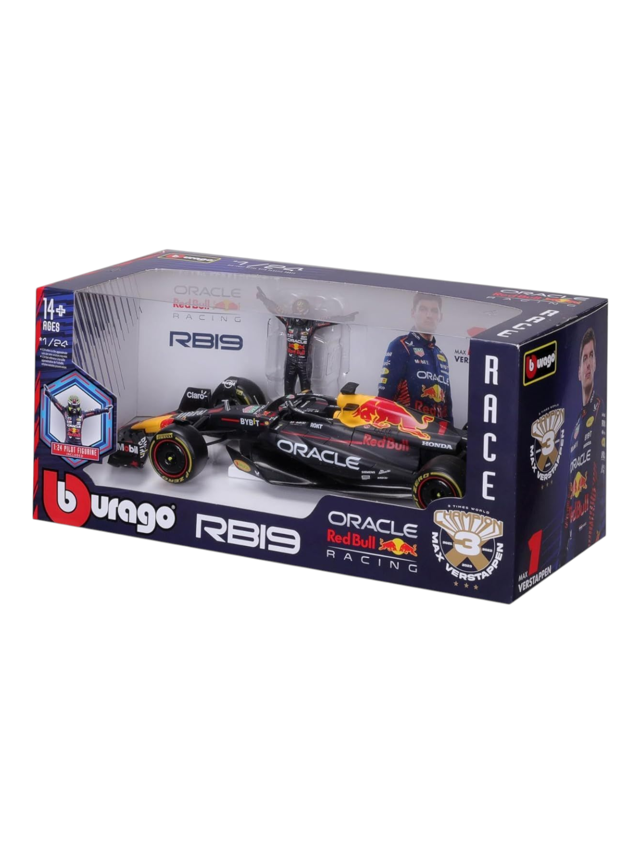 Bburago Formula 1 (F1) Oracle Redbull Racing RB19 3 Times World Champion Diecast 1:24 Scale