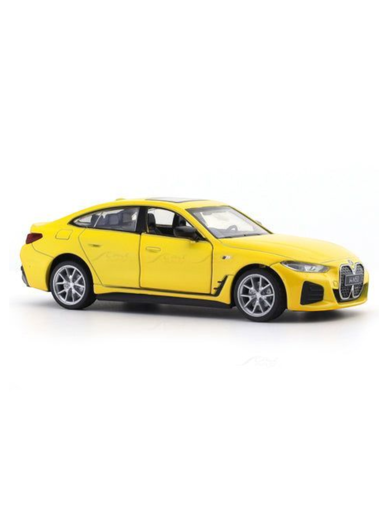 BMW i4 M50 Yellow 1:34 MSZ licensed pullback diecast Scale Model car