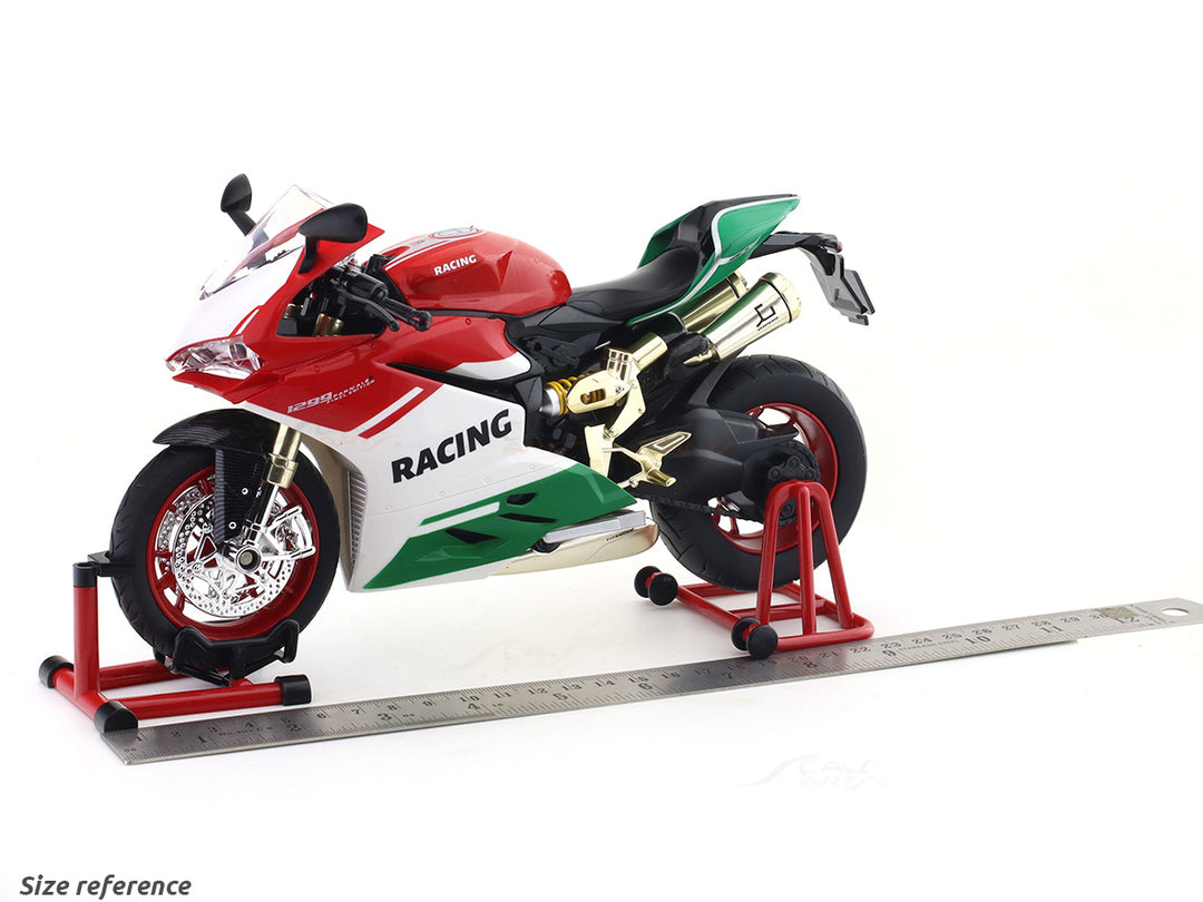 TY Models Ducati 1299 Speed Motorcycle Diecast Scale model Light , Sound One Click Start Throttle 90 Rotation