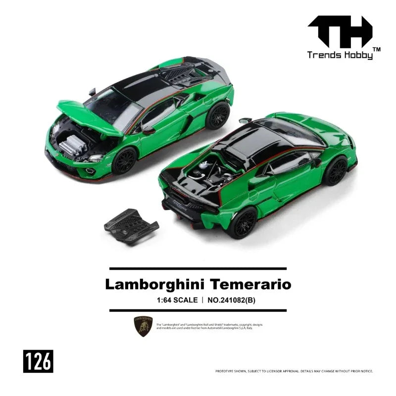 Trends Hobby Lamborghini Temerario – Green Diecast Model 1:64 Scale No.126