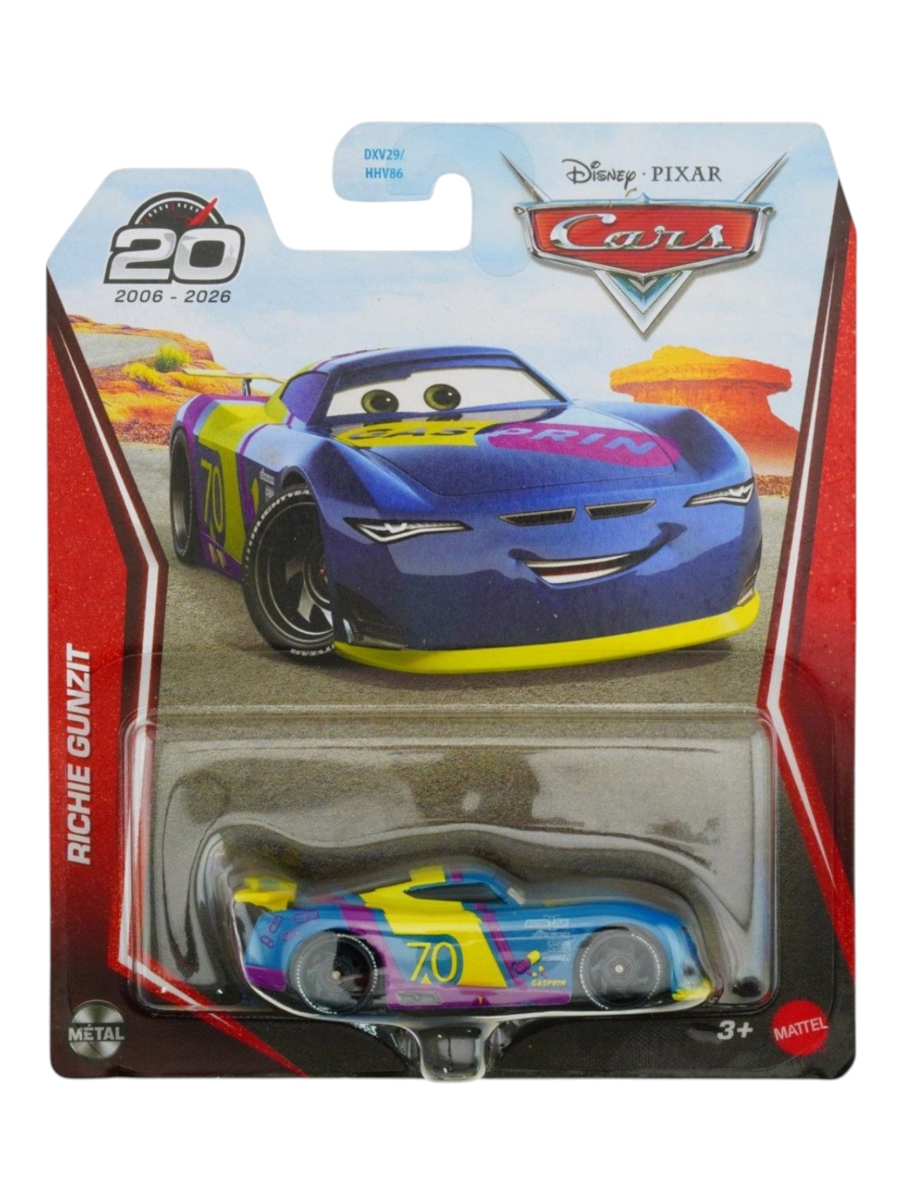Disney Pixar Cars Richie Gunzit Metal Die-Cast Car – 20th Anniversary