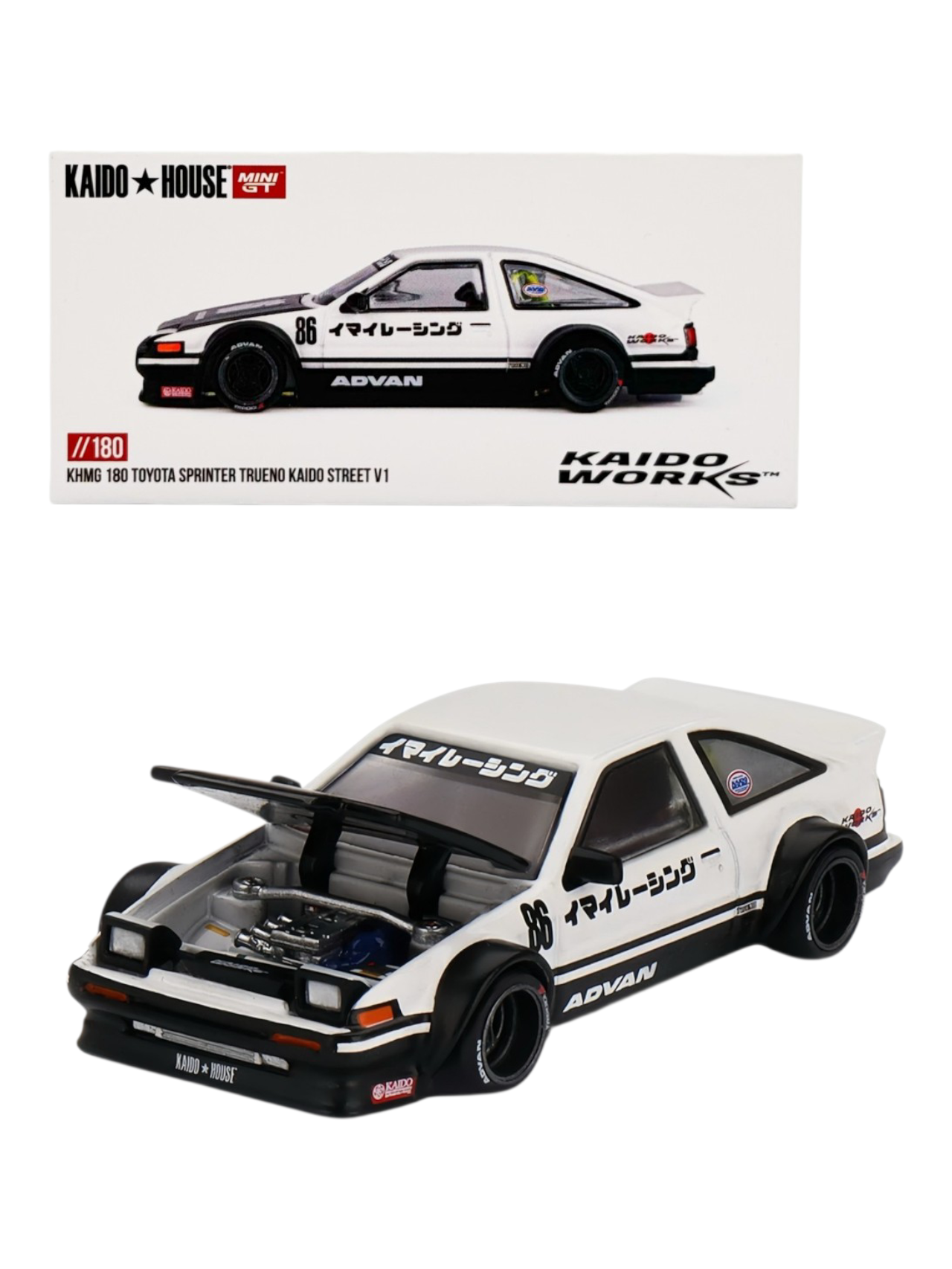 Mini GT x Kaido House 1:64 Toyota AE86 Sprinter Trueno Kaido Mini GT x Kaido House 1:64 Toyota AE86 Sprinter Trueno Kaido