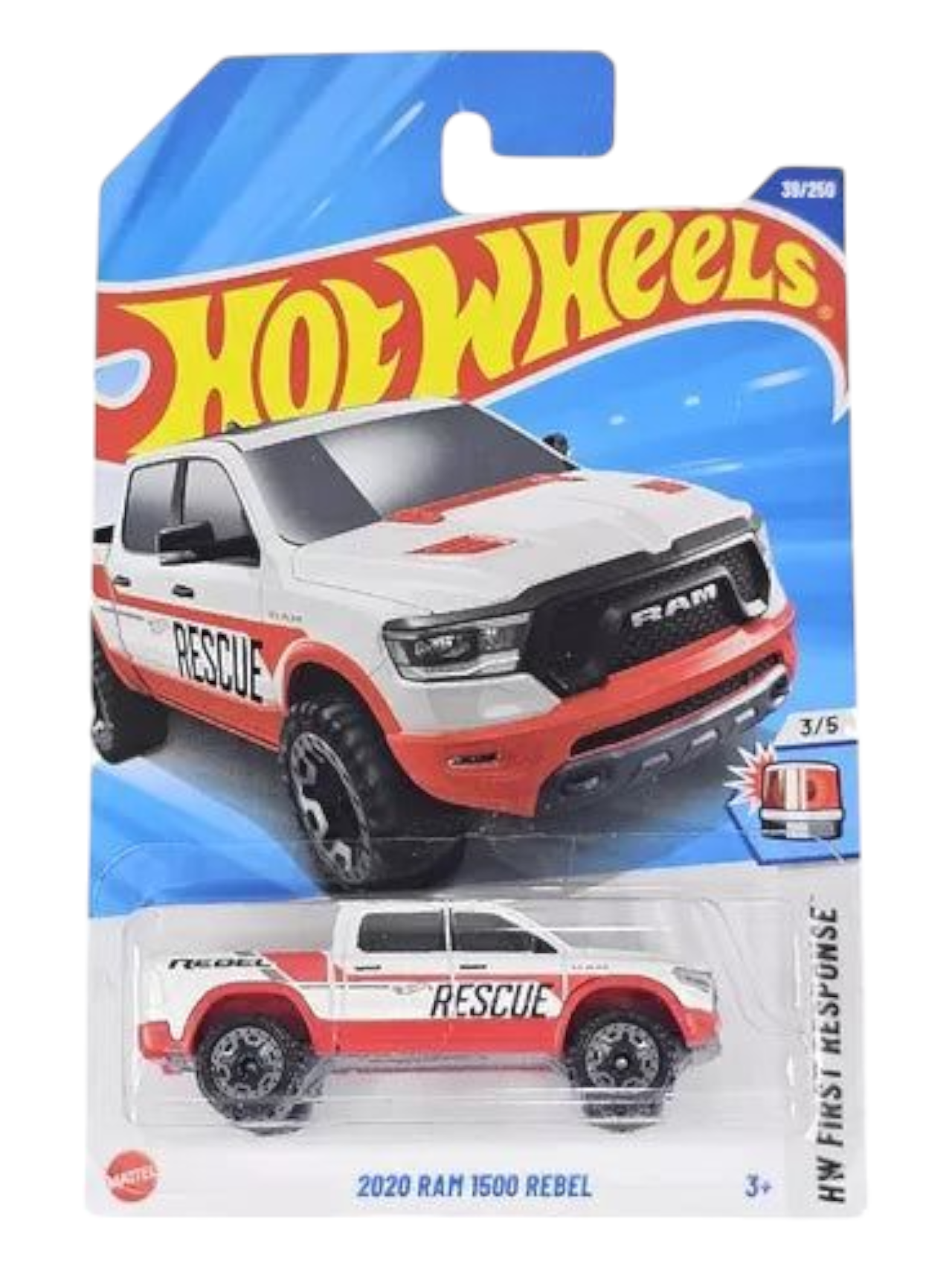 HotWheels 2020 Ram 1500 Rebel HW First Response Imported Mainline 1:64 Scale