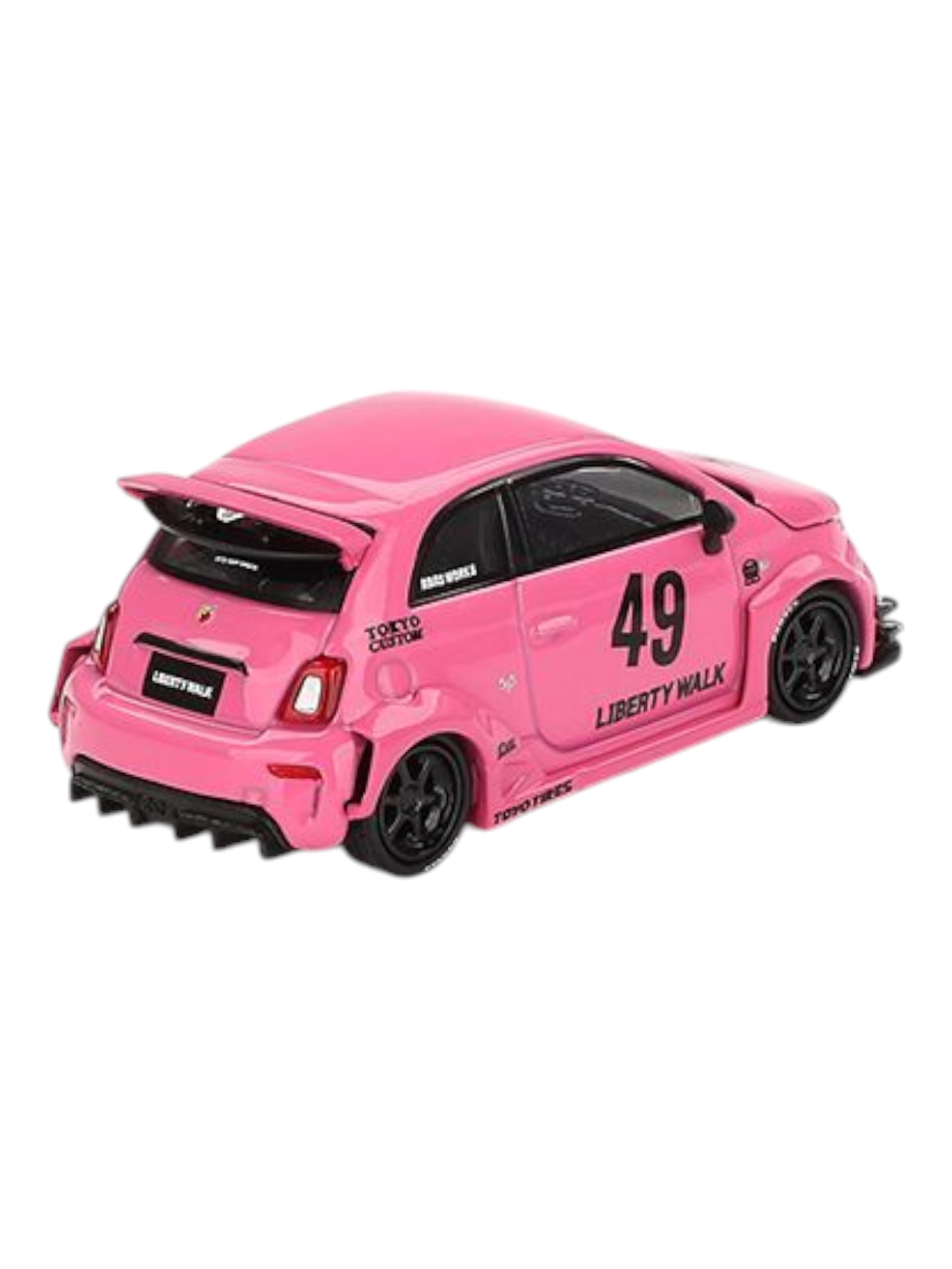 Mini GT LB-Works x Abas Works Abarth 595 (Pink) 1:64 Scale