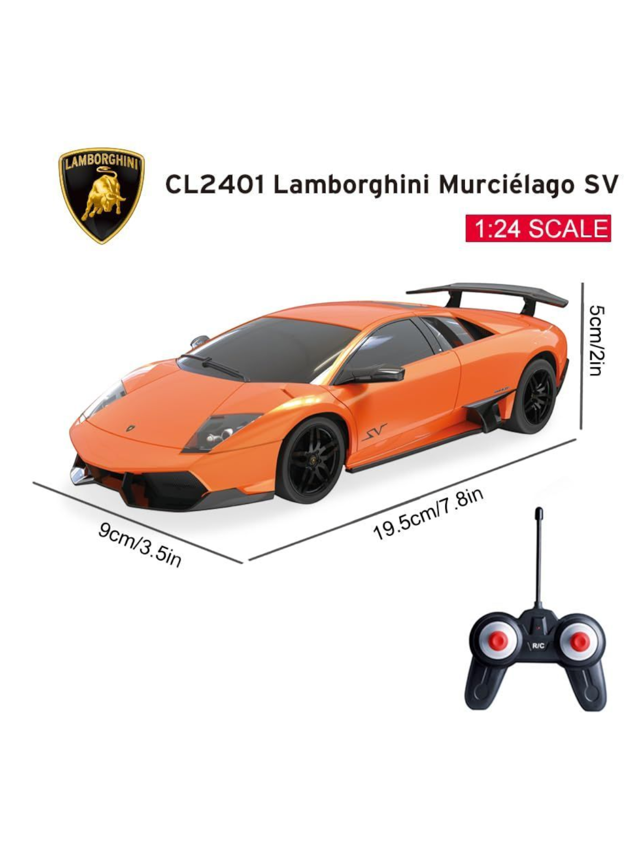 Lamborghini Murcielago SV Remote Control Car 1:24 Scale (Official Licensed Product)