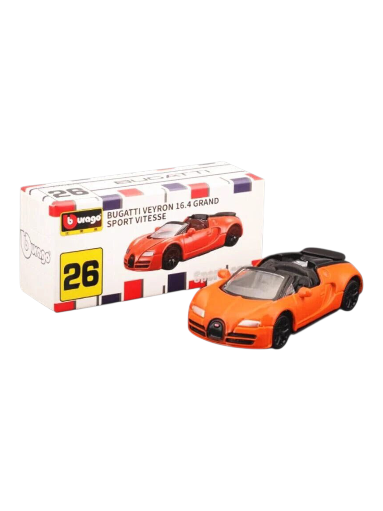 Bburago Sports Cars Edition Bugatti Veyron 16.4 Grand Sport Vitesse 1:64 Scale