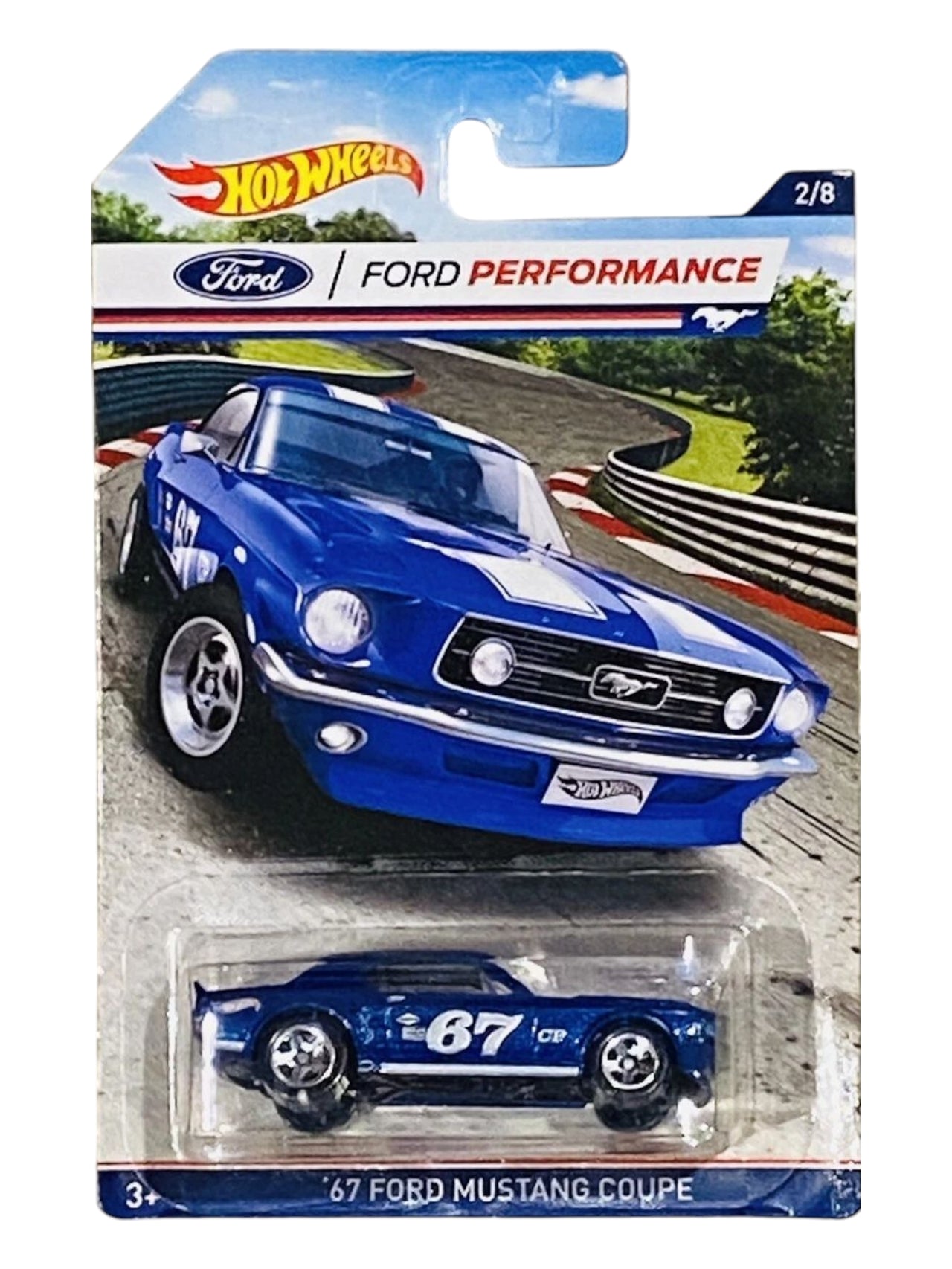 HotWheels Ford performance 67 Ford Mustang coupe imported mainline card art 1:64