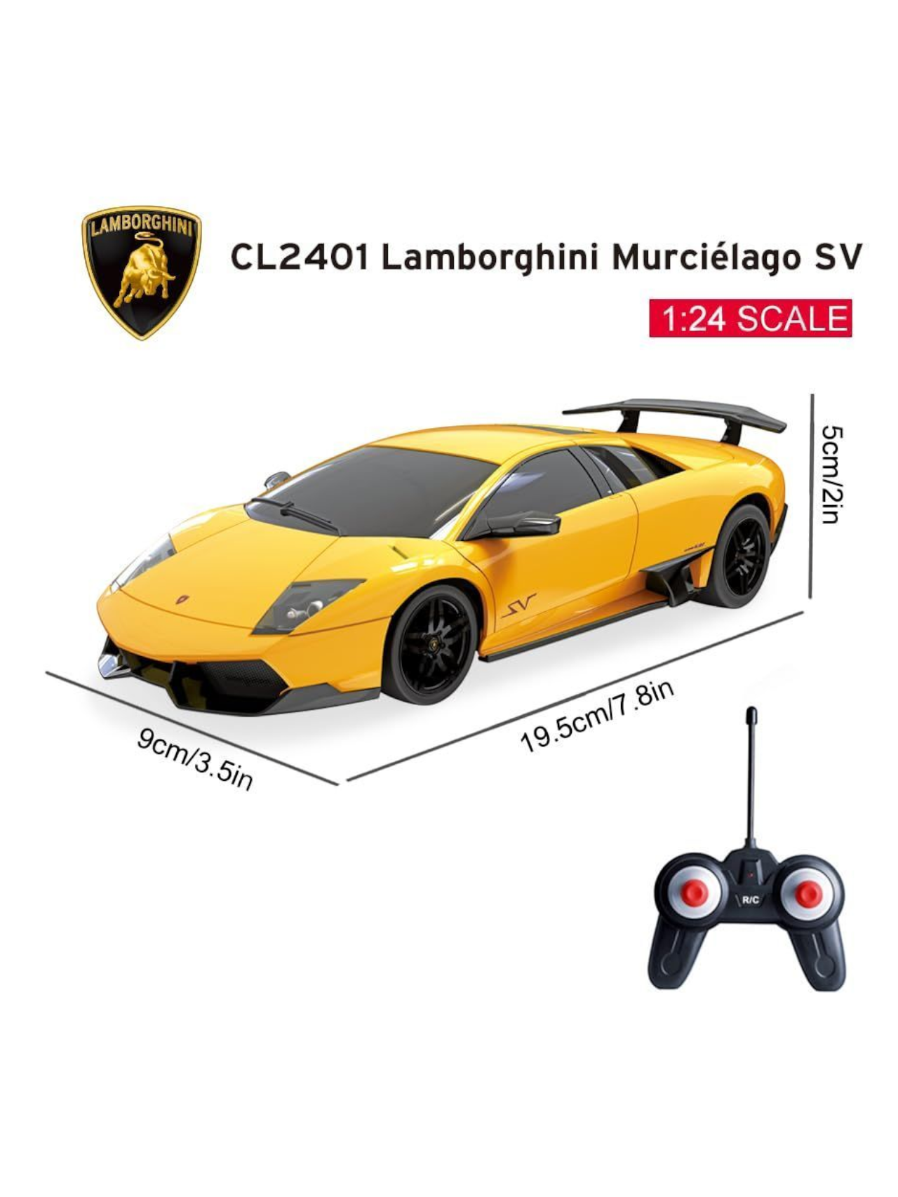 Lamborghini Murcielago SV Remote Control Car 1:24 Scale (Official Licensed Product)