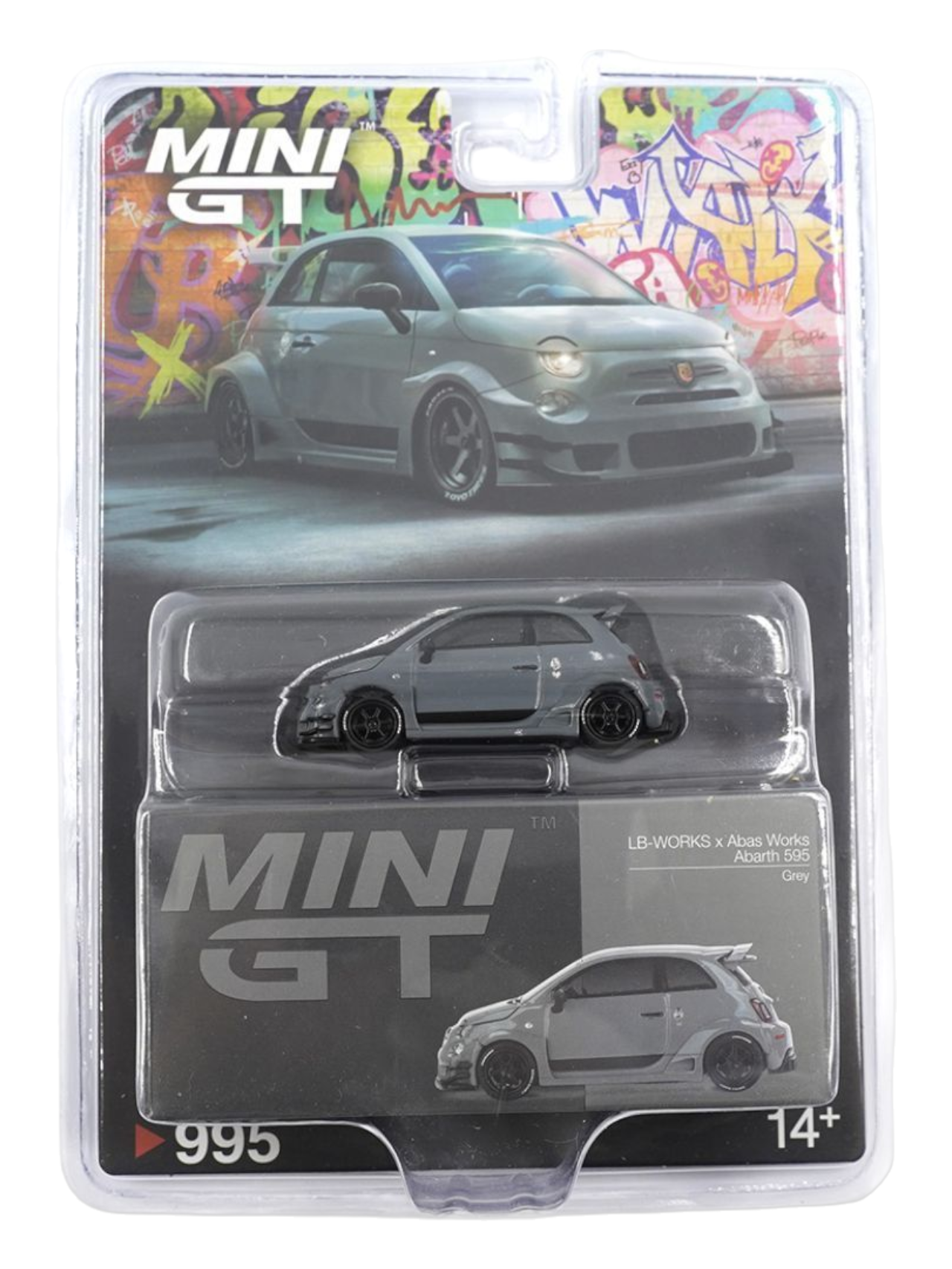 Mini GT LB-WORKS x Abas Works Abarth 595 (Grey) Code-995 1:64 Scale