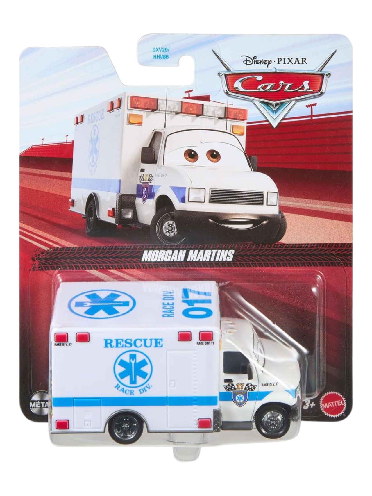 Disney Pixar Cars Morgan Martins Rescue Ambulance Die-Cast Vehicle | Metal Body | 1:64 Scale | Mattel Collectible Toy