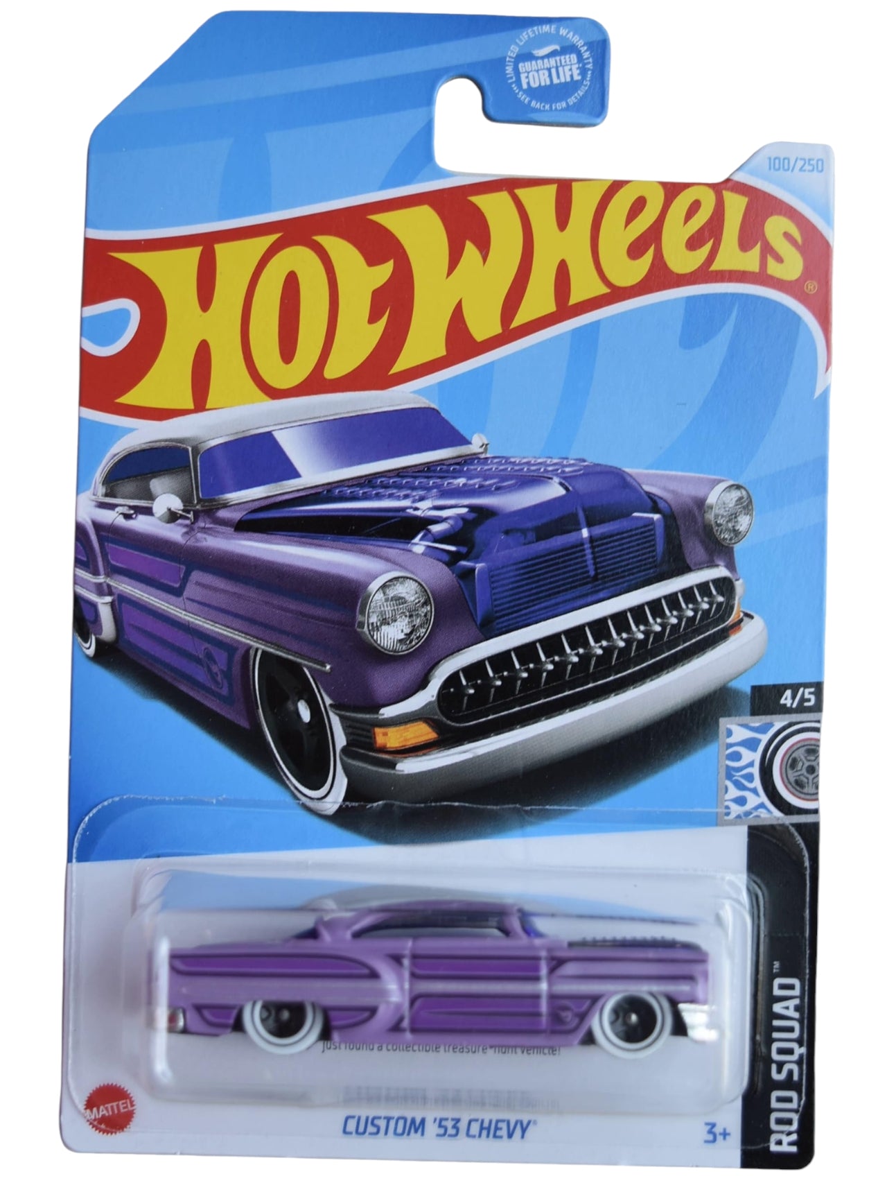Hotwheels 'Custom '53 Chevy' ( Treasure hunt )Imported Mainline (with protector) 1:64 Scale