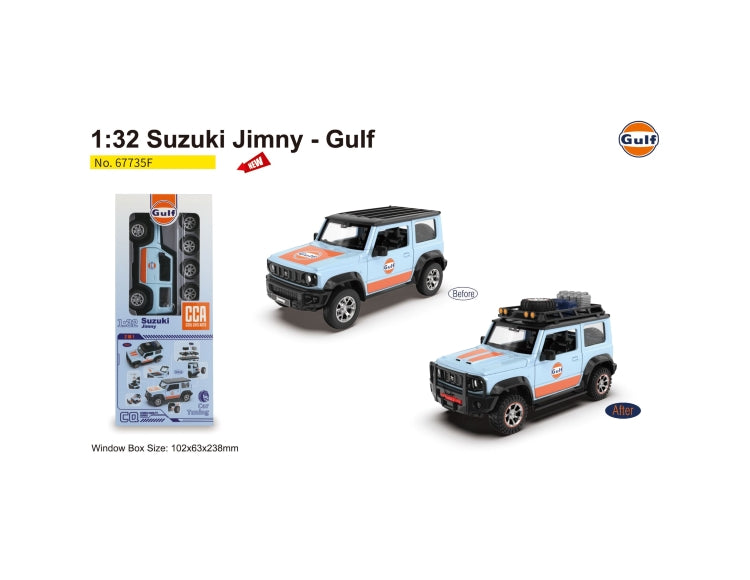 CCA Gulf Suzuki Jimny 2 In 1 Diecast Model Imported 1:32 Scale Car Tuning