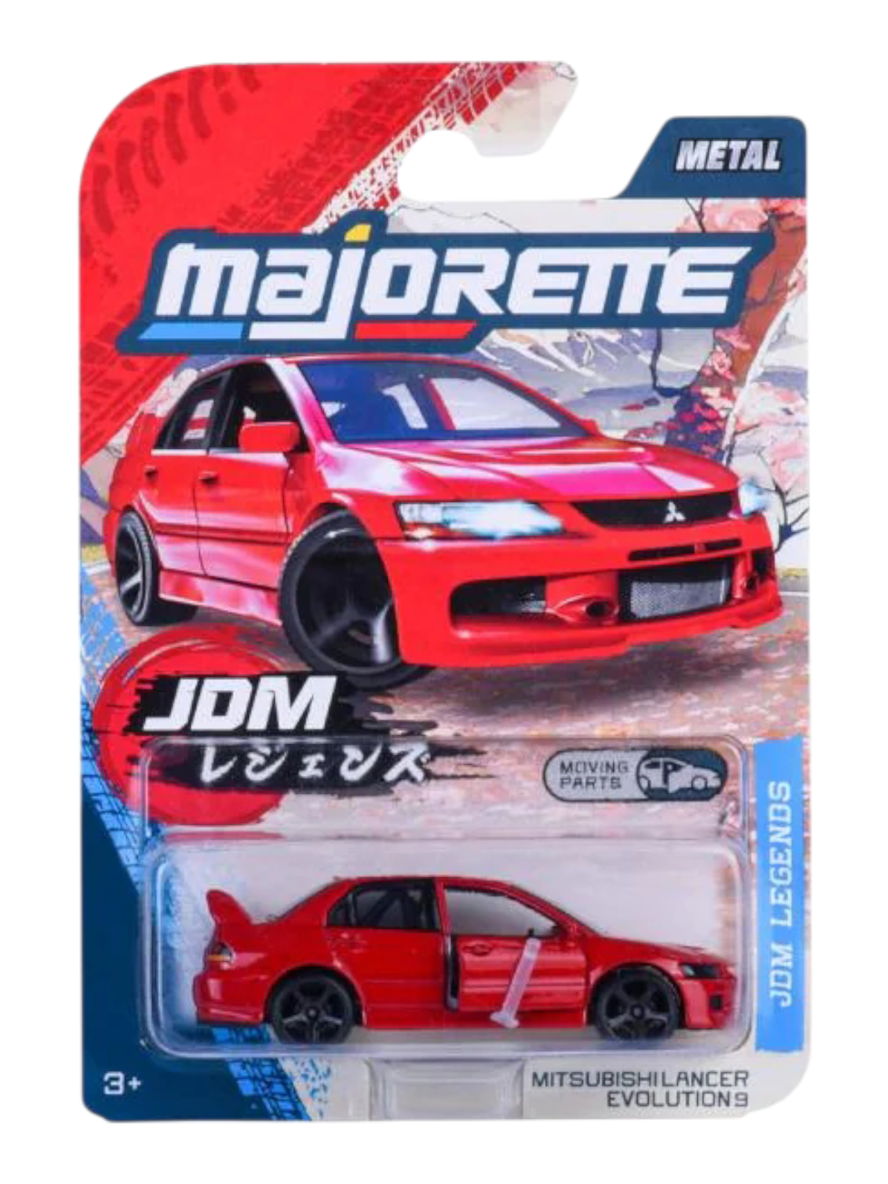 Majorette: JDM Legends Premium Cars - Mitsubishi Lancer Evolution 9 - Red 1:64 Scale/ Code - 8502100000