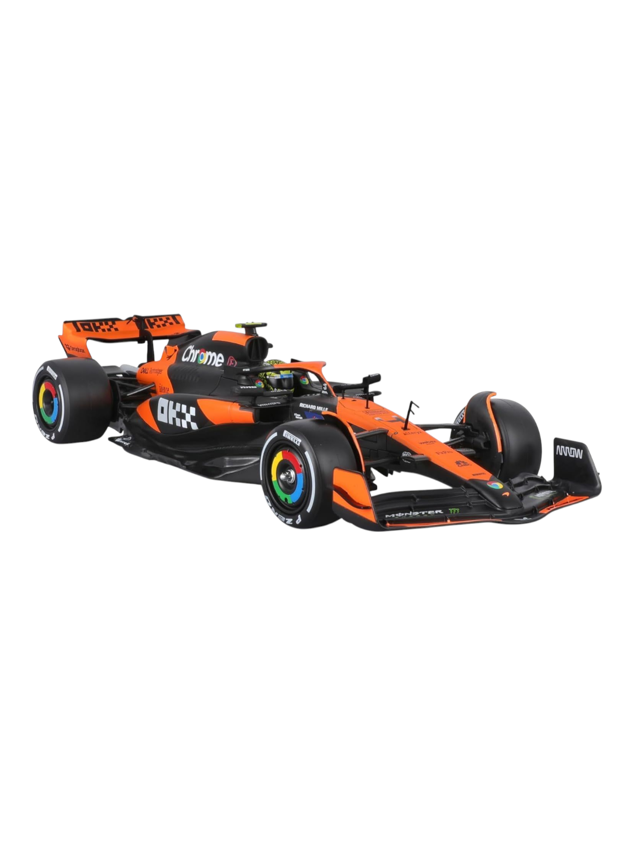 Bburago Formula 1 (F1) Mclaren MCL38-Miami Grand Prix 2024 #4 Lando Norris Diecast 1:24 Scale (Without Acrylic Case)