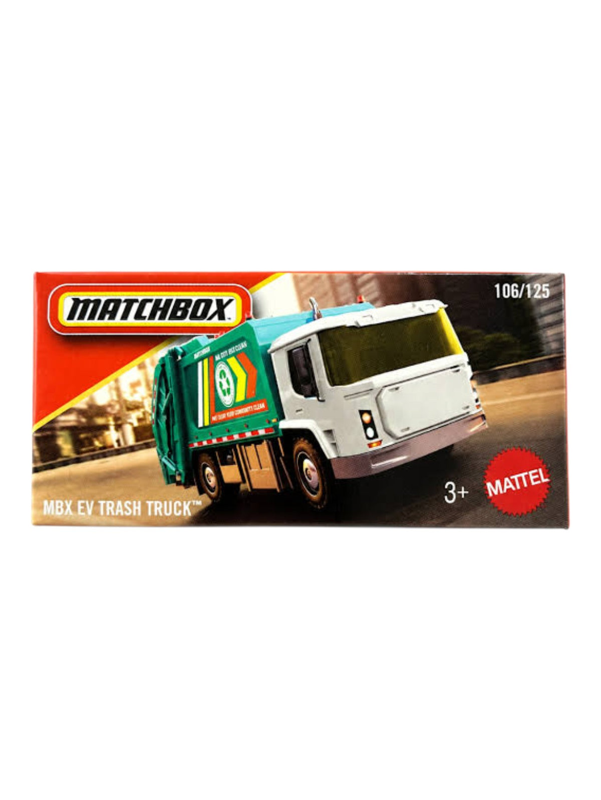 Matchbox Mainline MBX EV Trash Truck Die-Cast 1:64 Scale | Mattel 106/125 | Collector Edition