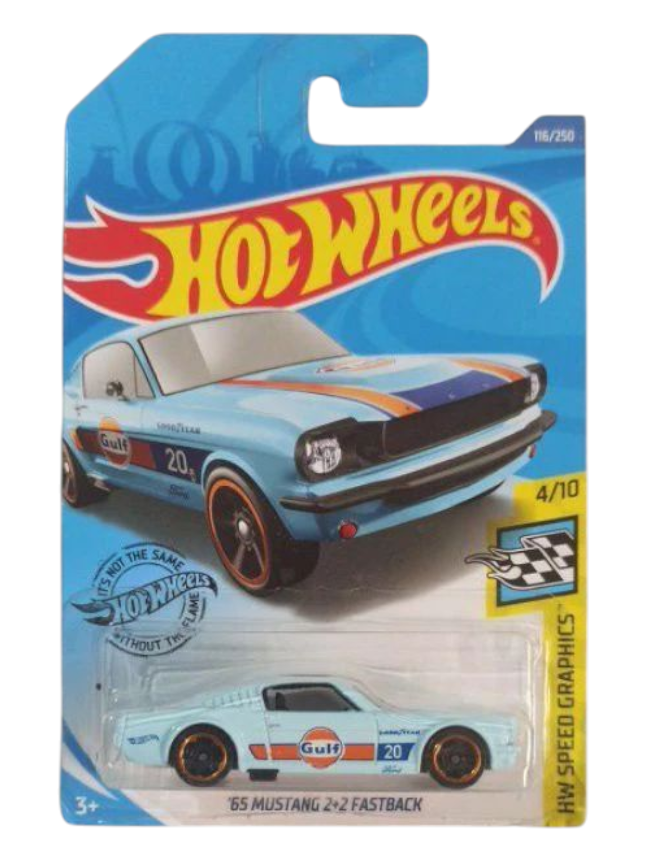 HotWheels 65 Mustang 2+2 Fastback Gulf Livery Imported Mainline 1:64 Scale