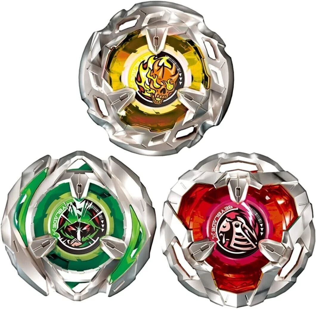 Tomica beyblade x hellsscythe 3-80b/ wizardarrow 4-60n/ knightshield 4-80t xtreme gear sports