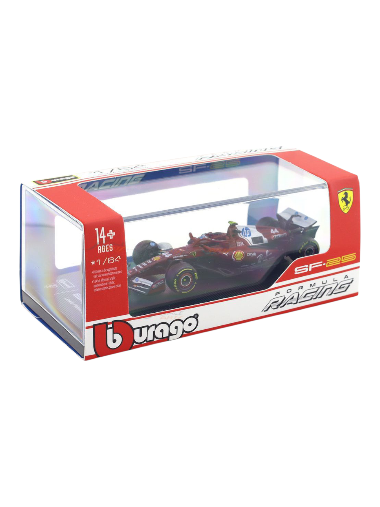 Bburago Formula 1 (F1) 2025 Ferrari SF-25 Lewis Hamilton No-44 1:64 Scale