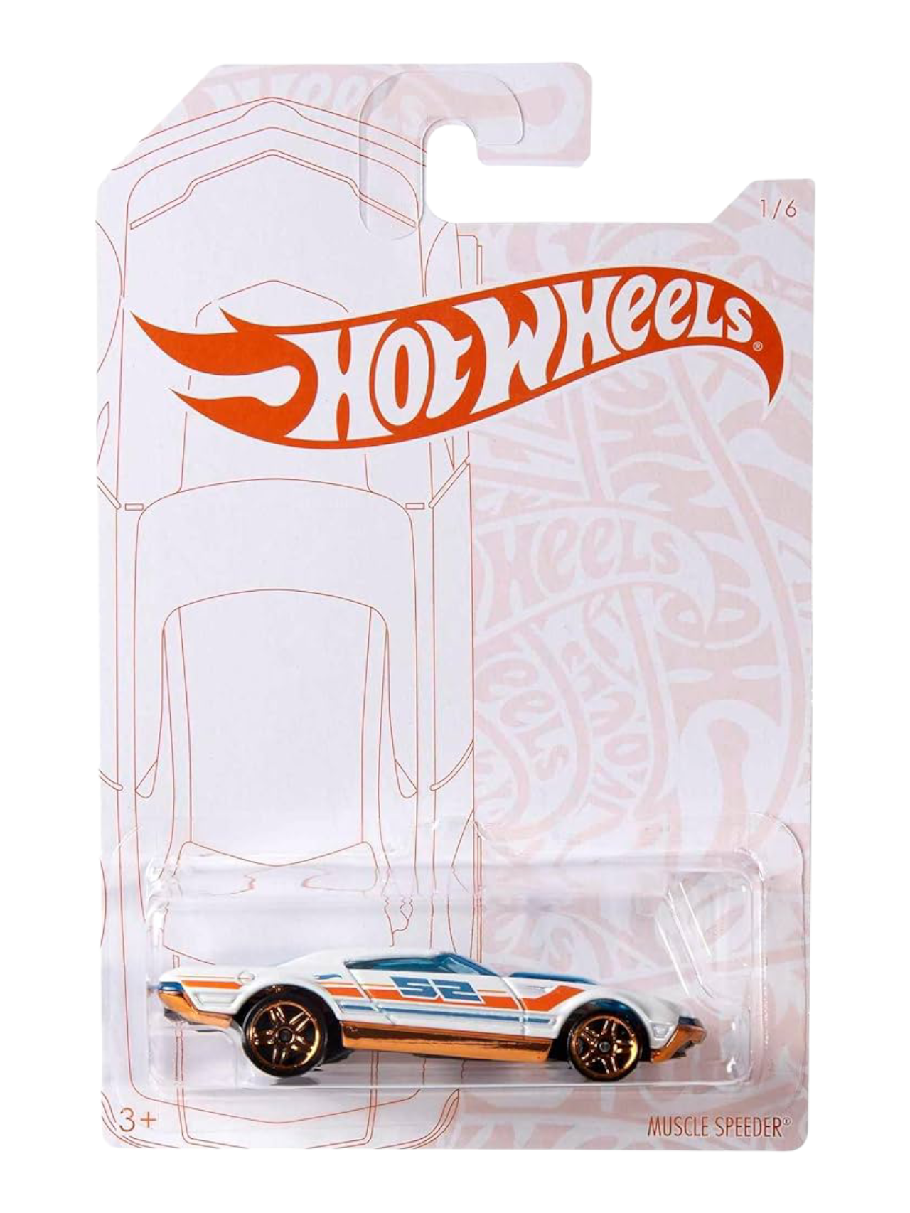 HotWheels Muscle Speeder Imported Mainline Card Art 1:64 Scale GMR82-K9101L