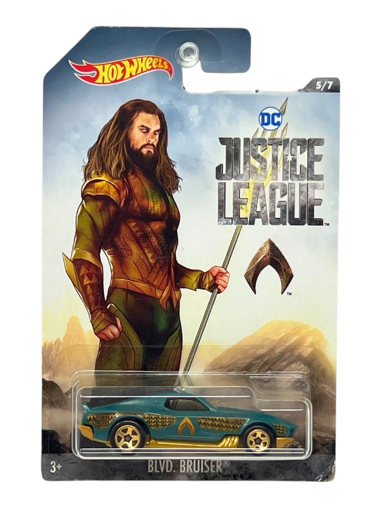 Hot Wheels DC Justice League Aquaman "Blvd. Bruiser" Imported Card Art 1:64 Scale