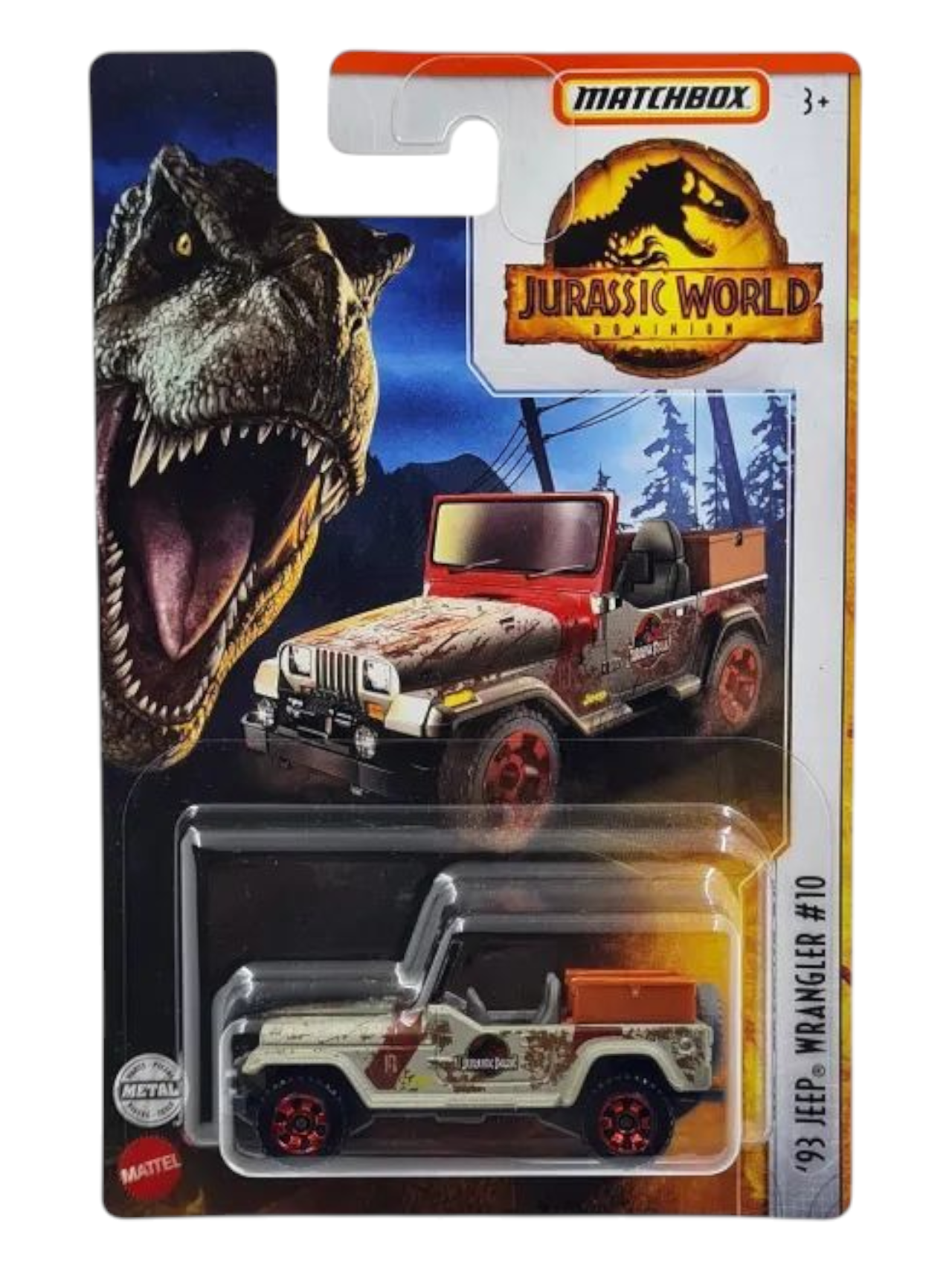 Matchbox Pre-Owned Jurassic World Dominion 93 Jeep Wrangler #10 Mainline 1:64 Scale
